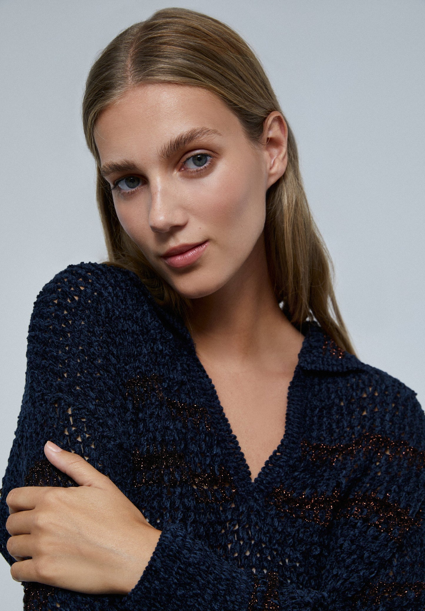 STRIPED POLO SHIRT SWEATER