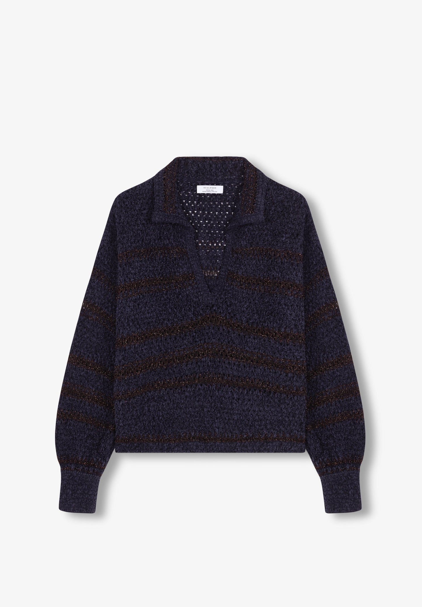 STRIPED POLO SHIRT SWEATER