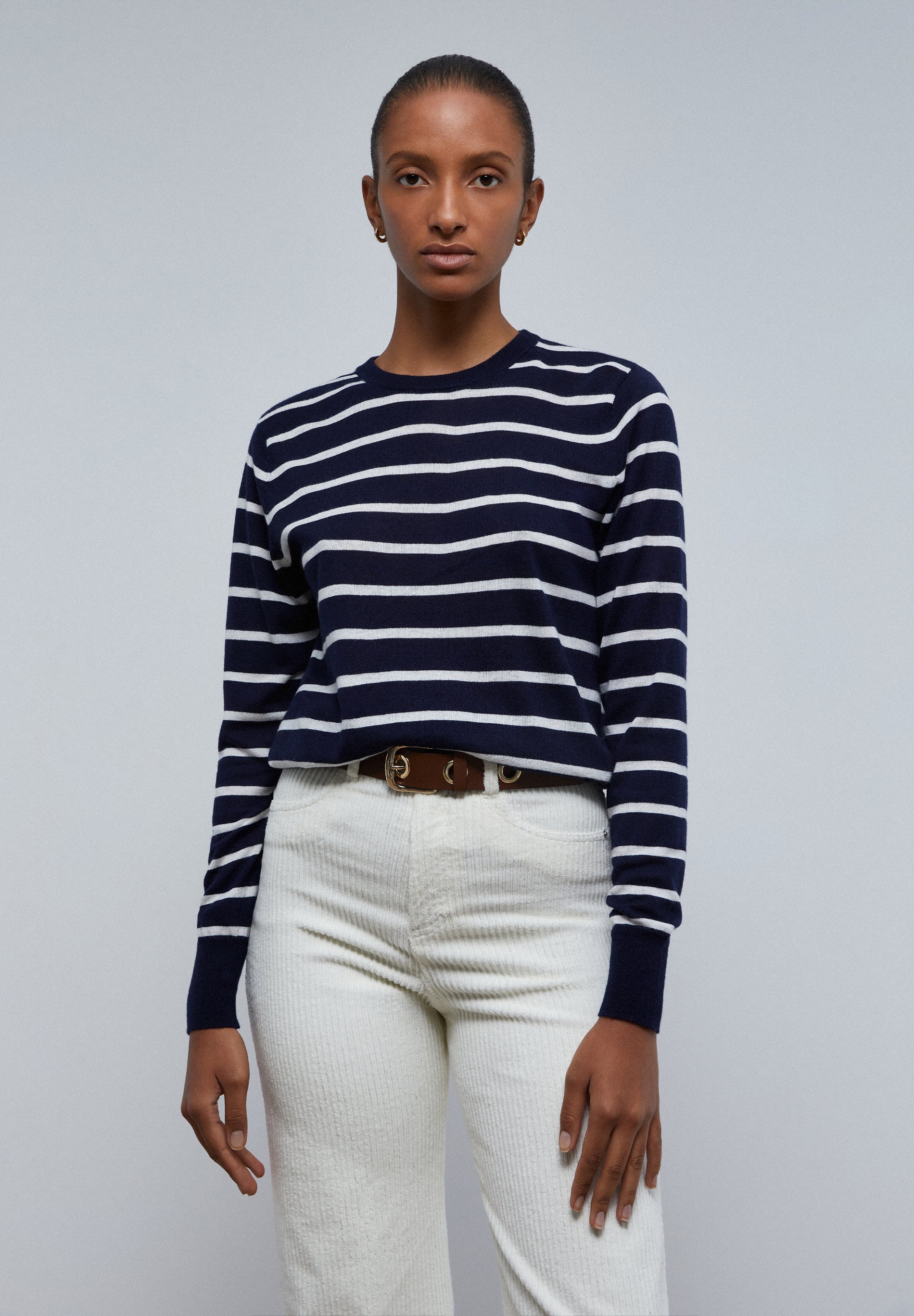 STRIPED SOFT KNIT SWEATER