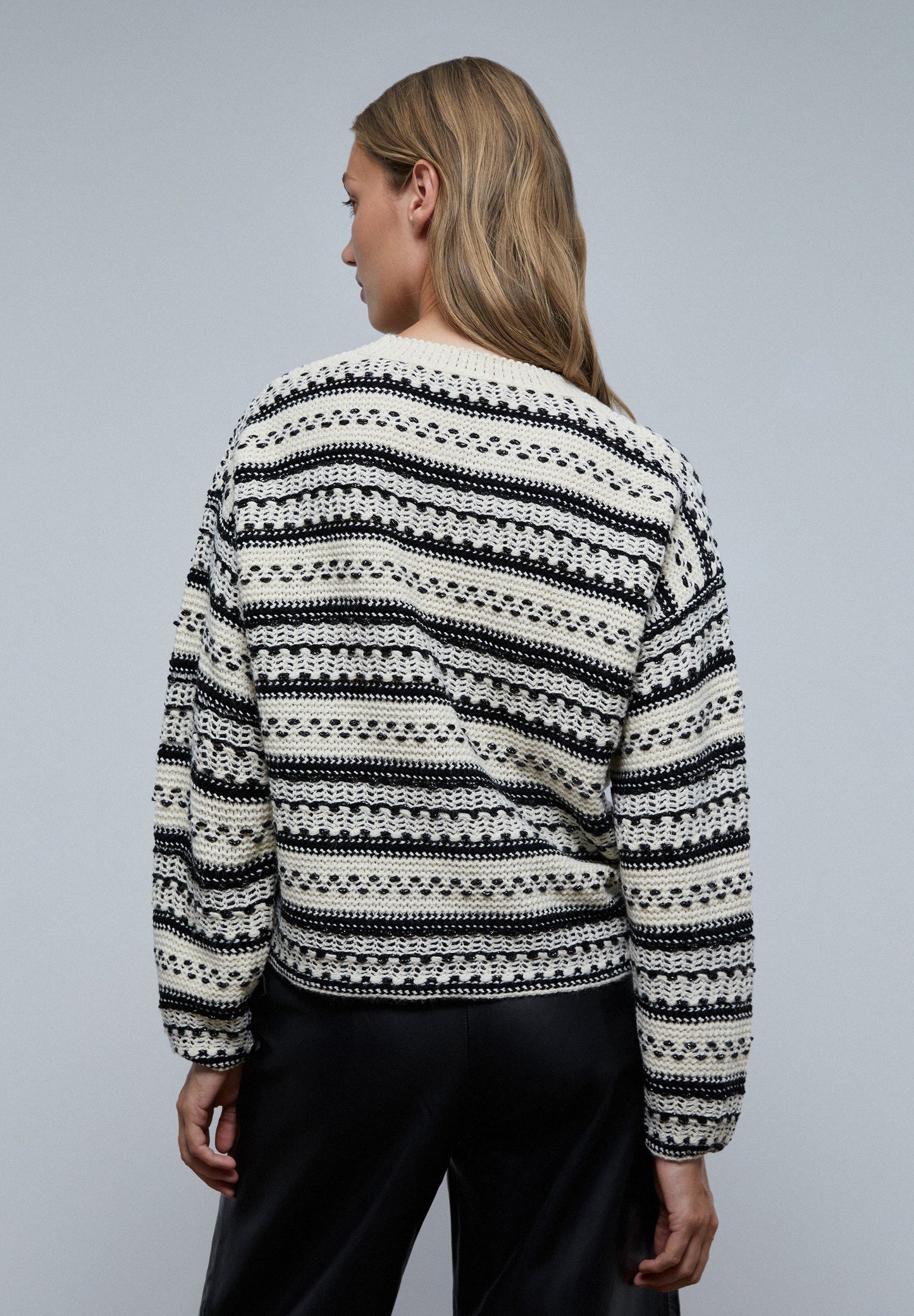 STRIPED CROCHET SWEATER