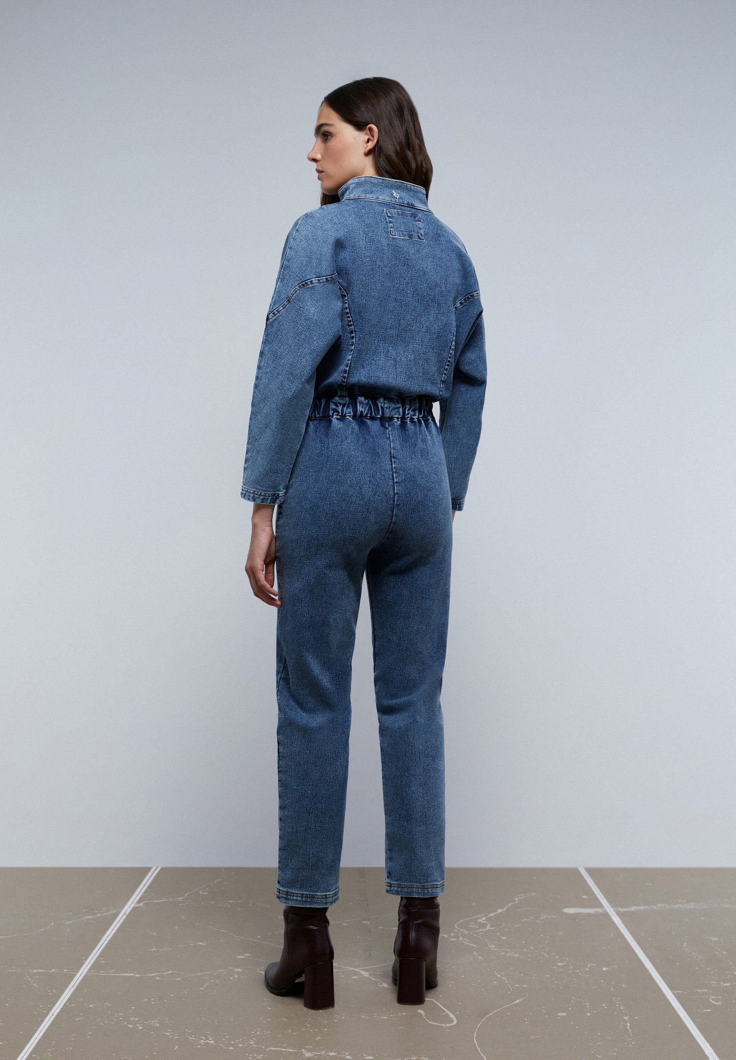 DENIM JUMPSUIT WITH ZIP