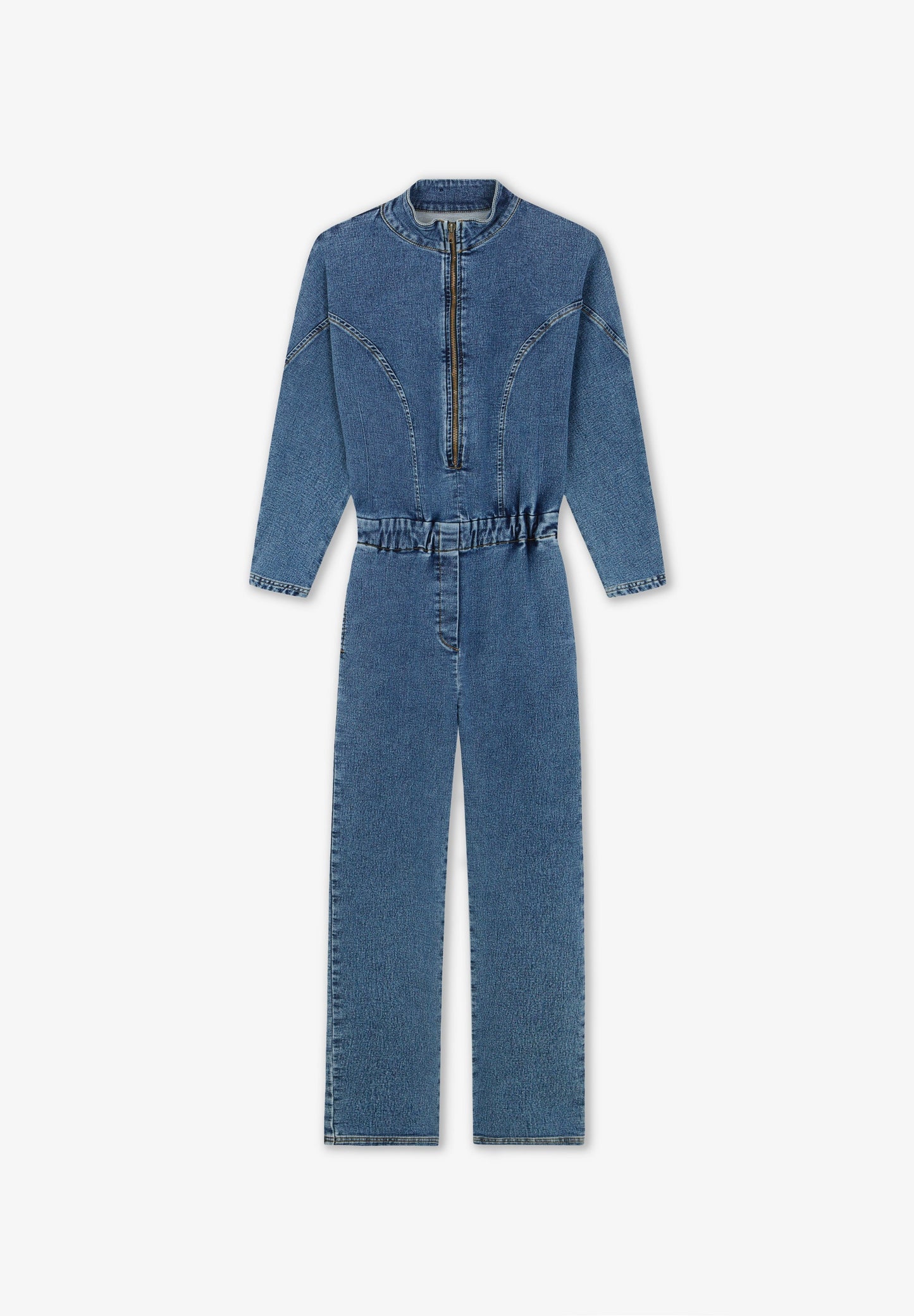 DENIM JUMPSUIT WITH ZIP