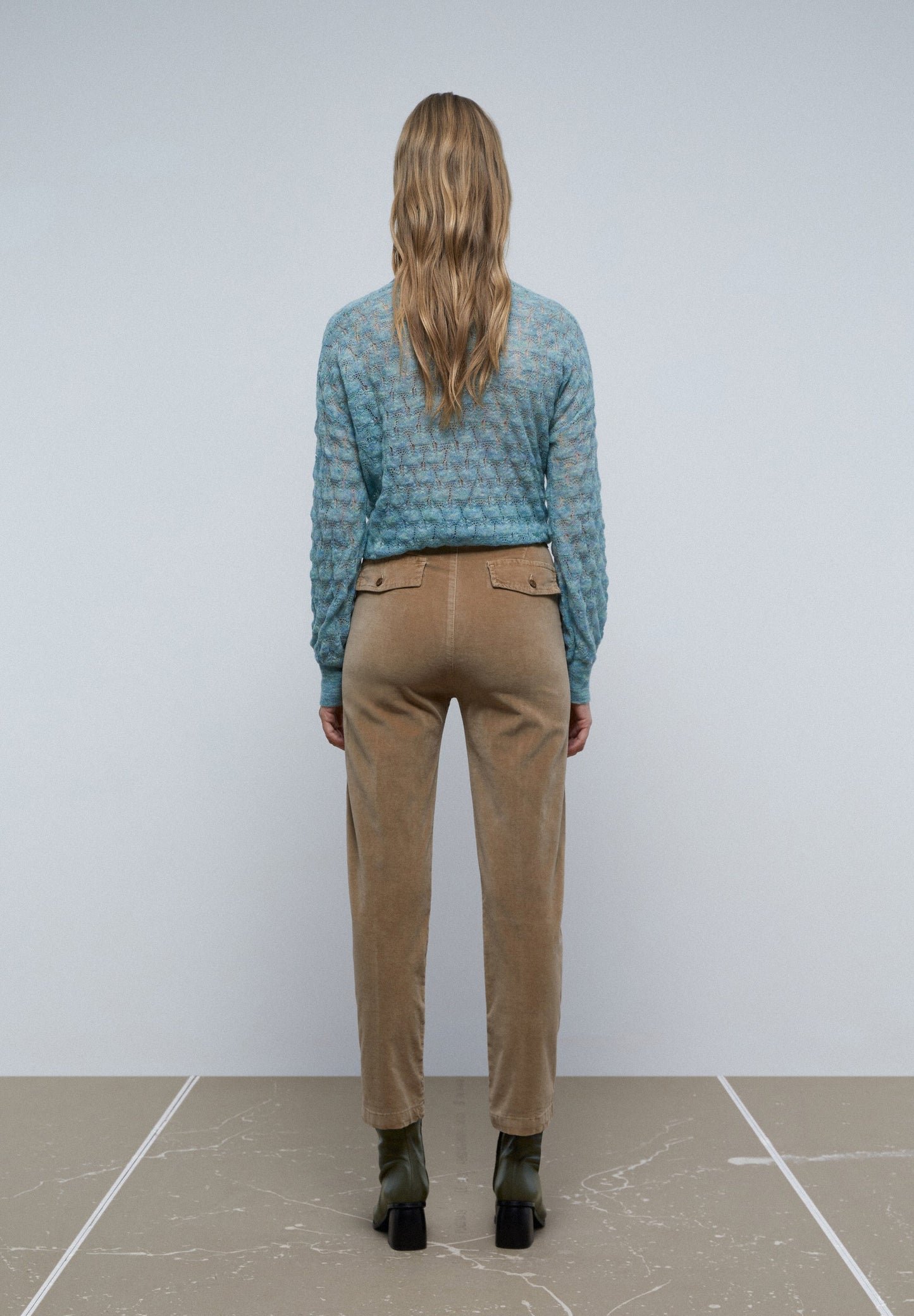 ANKLE LENGTH VELVET TROUSERS