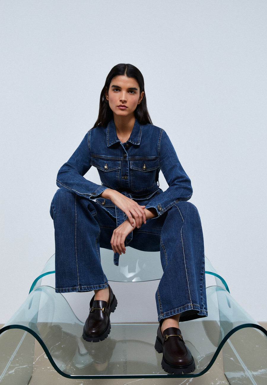 WIDE LEG JEANS WITH SEAMS