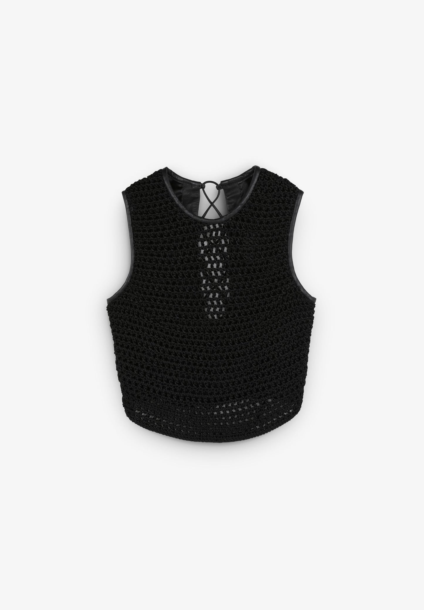 LEATHER TOP WITH BACK DETAIL