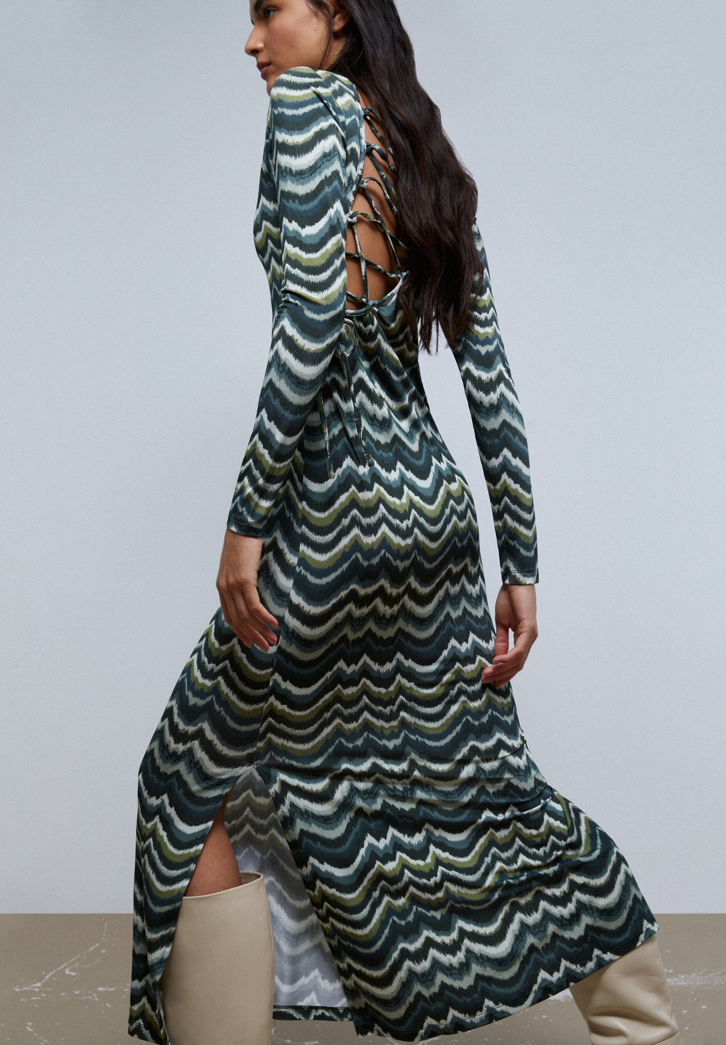 MIDI DRESS WITH BACK VENT