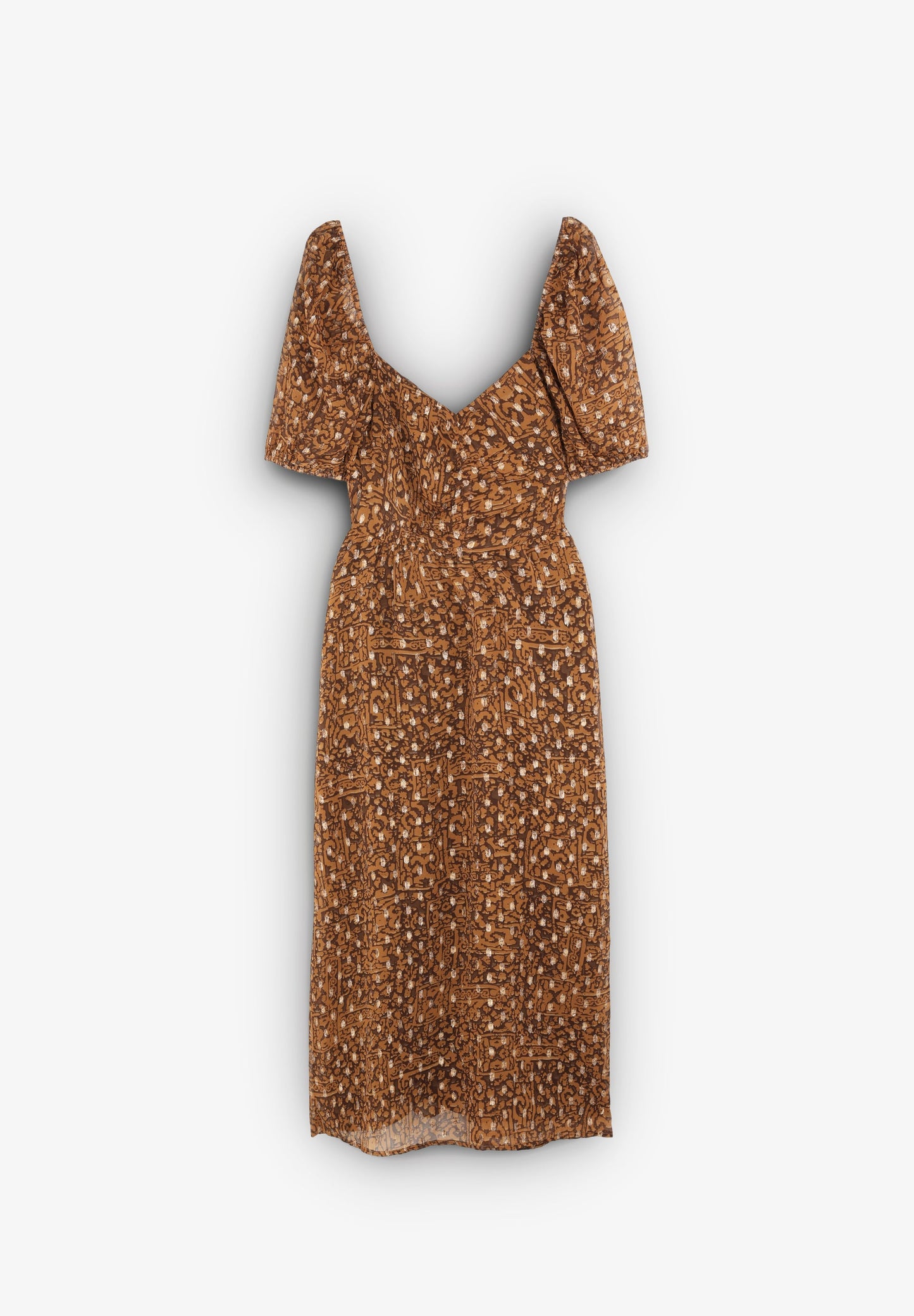 MIDI DRESS WITH SHIRRED CHEST DETAIL