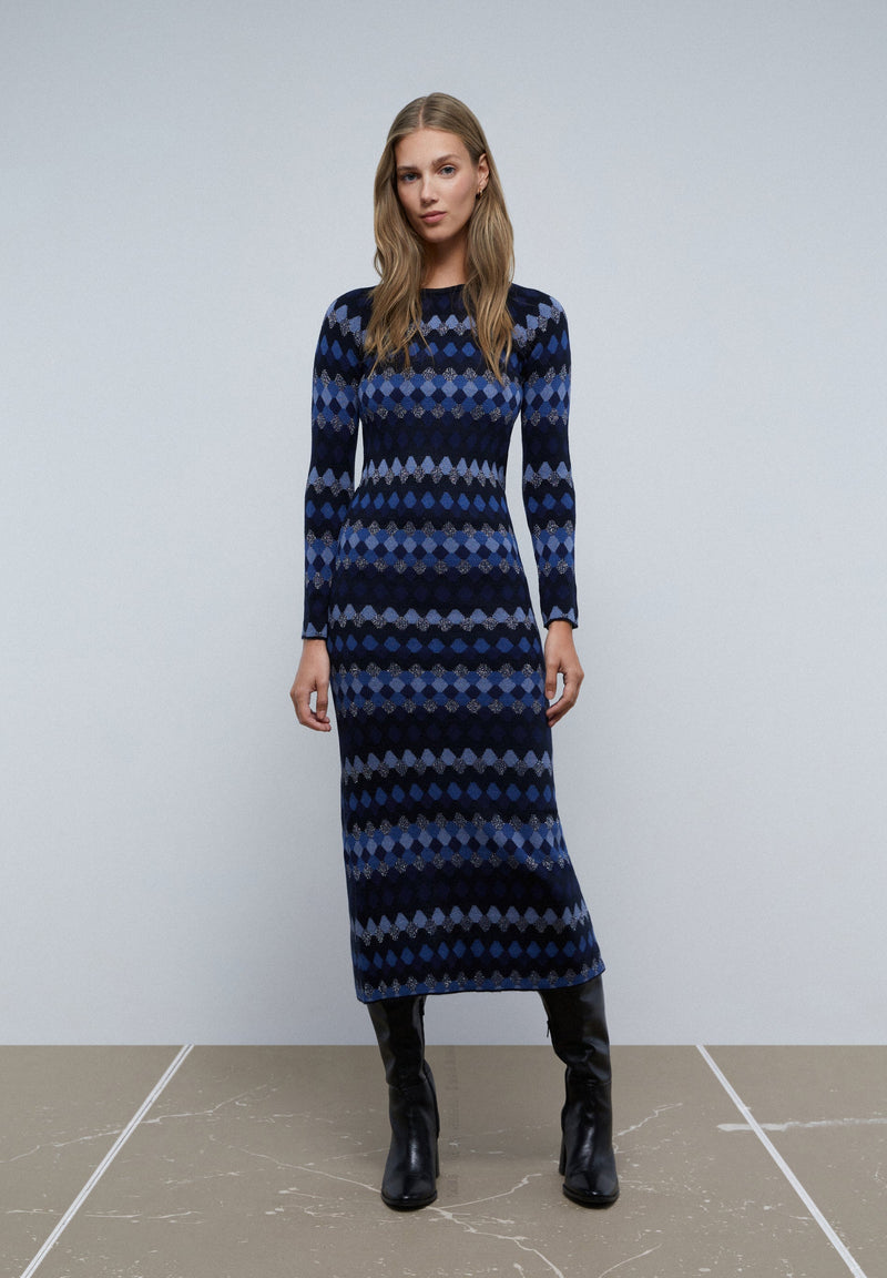 DIAMOND TEXTURED WEAVE DRESS