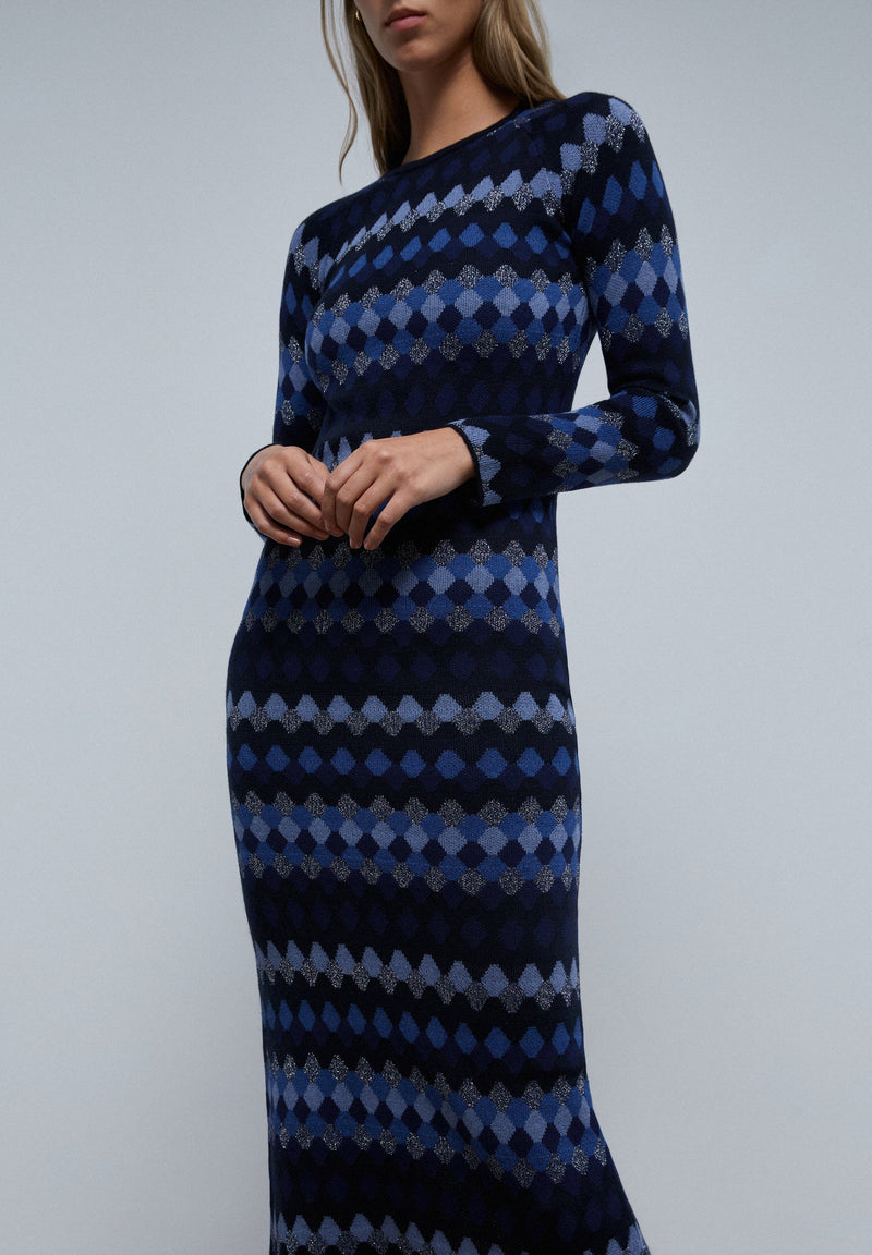 DIAMOND TEXTURED WEAVE DRESS