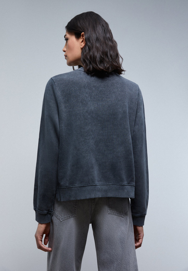 FADED SWEATSHIRT WITH GLITTER LOGO