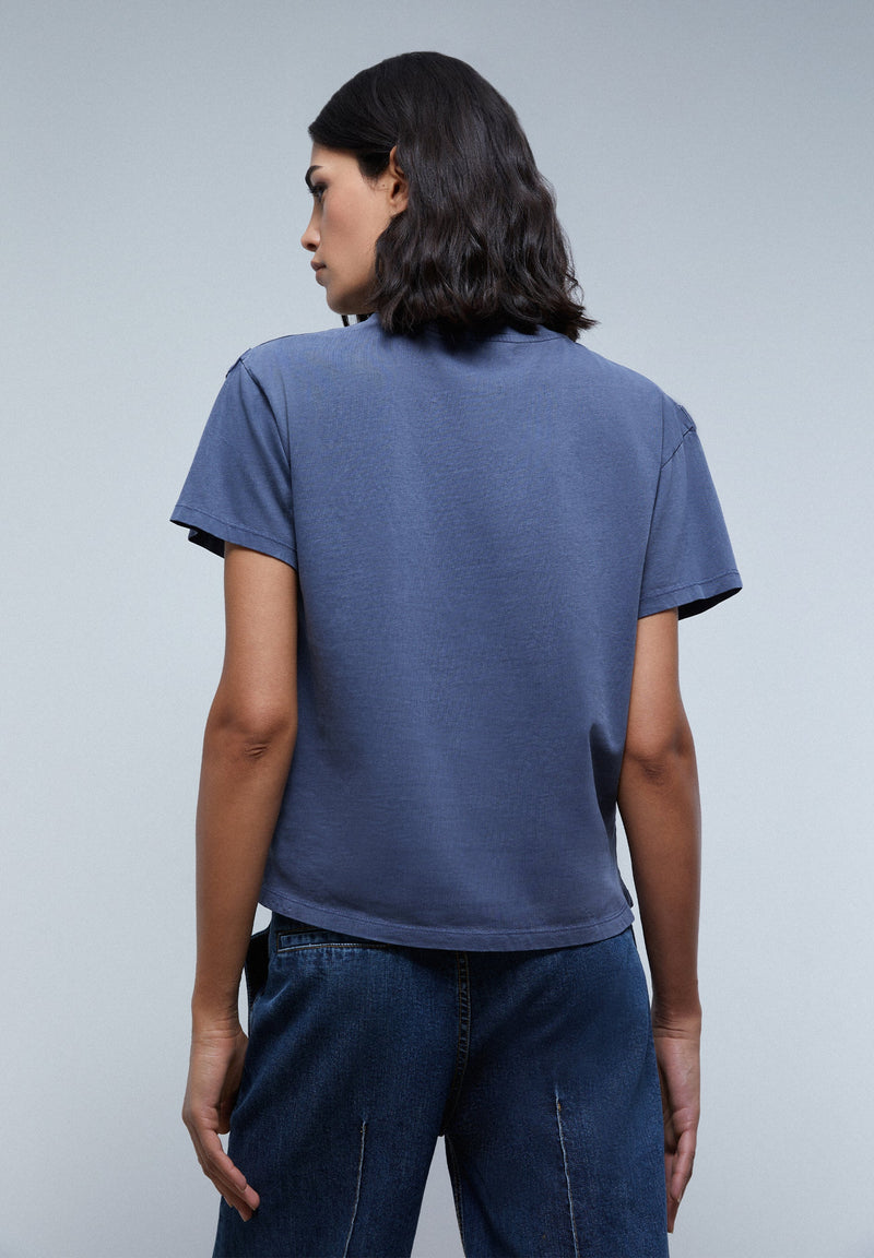 PRINT PLEAT T-SHIRT