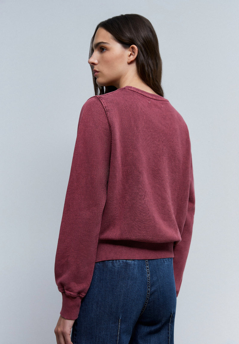 FADED SWEATSHIRT WITH RHINESTONES