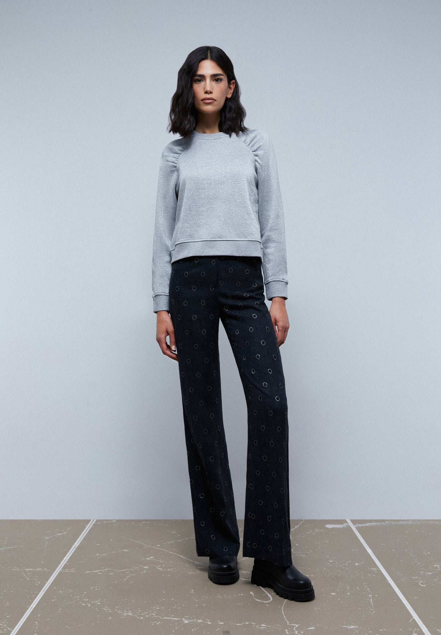 LUREX RUCHED SWEATSHIRT