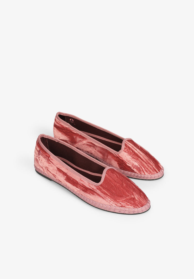 Pink discount velvet slippers