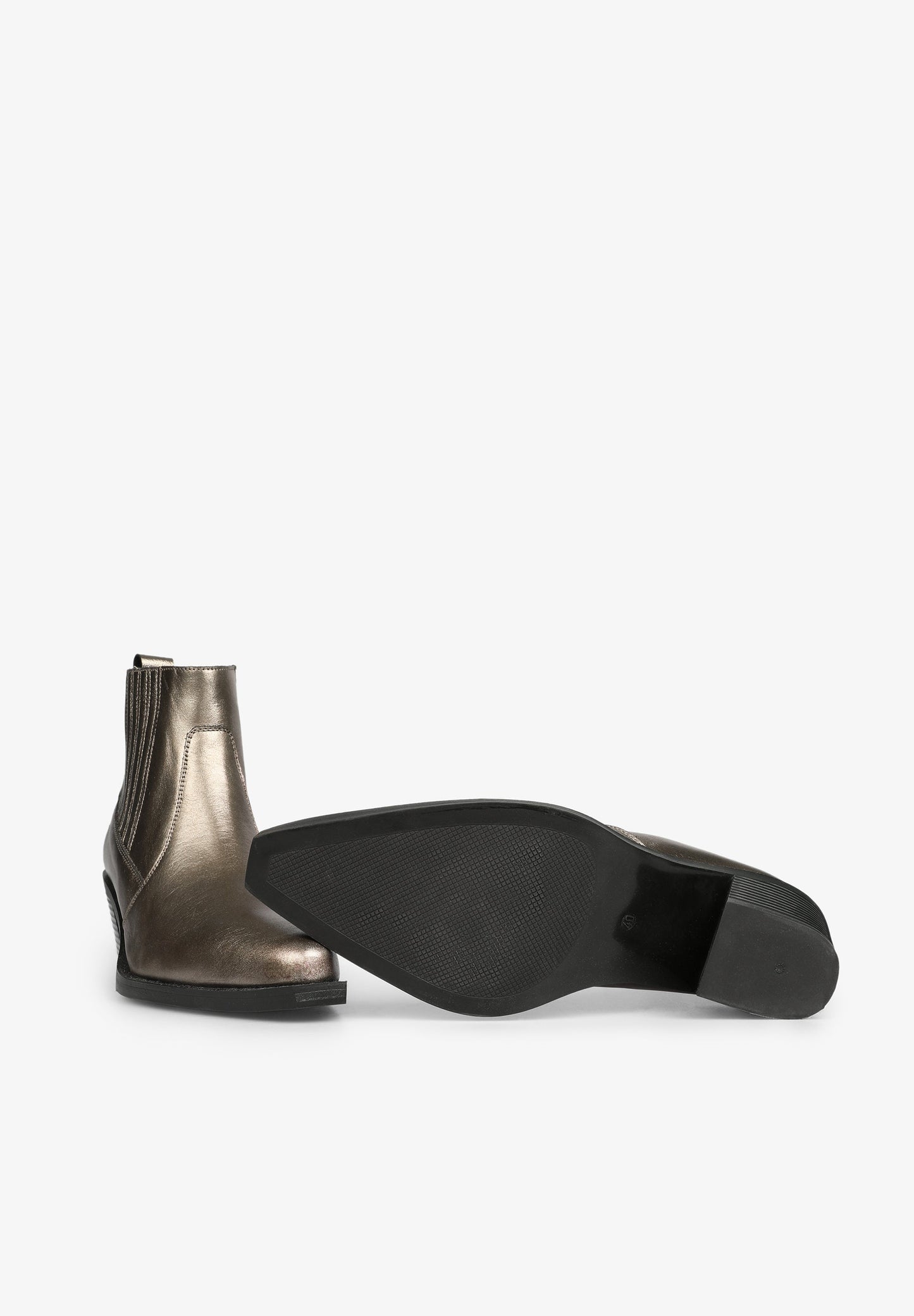 METALLIC COWBOY ANKLE BOOTS