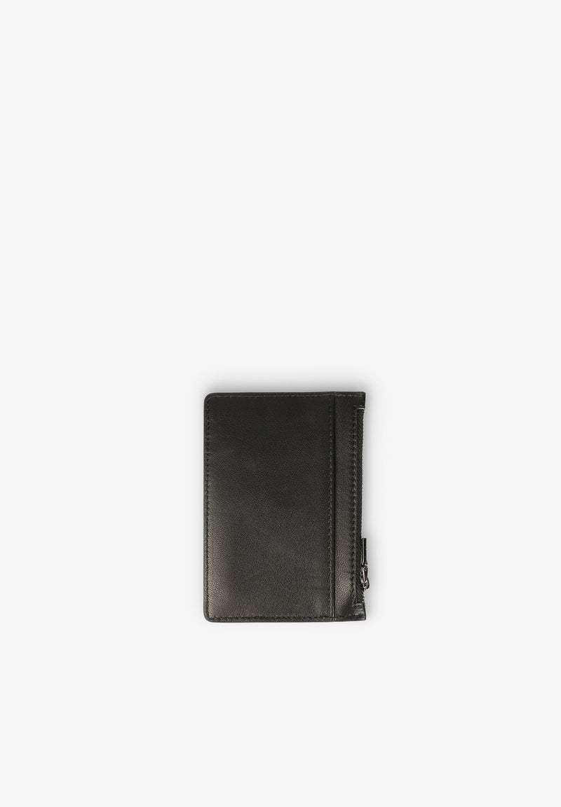 ZIPPED LEATHER CARD HOLDER