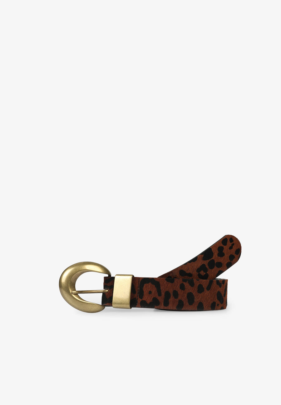 ANIMAL PRINT FUR BELT