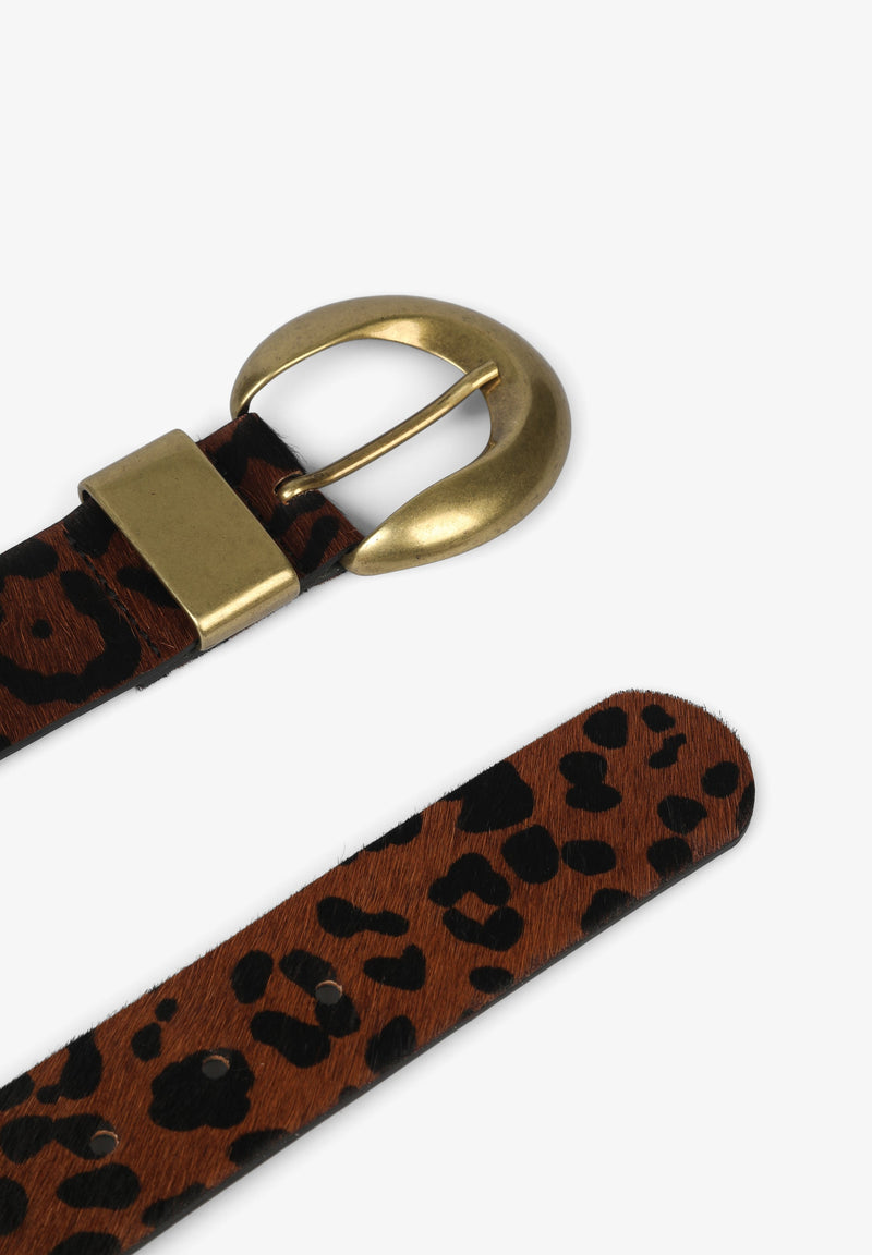 ANIMAL PRINT FUR BELT