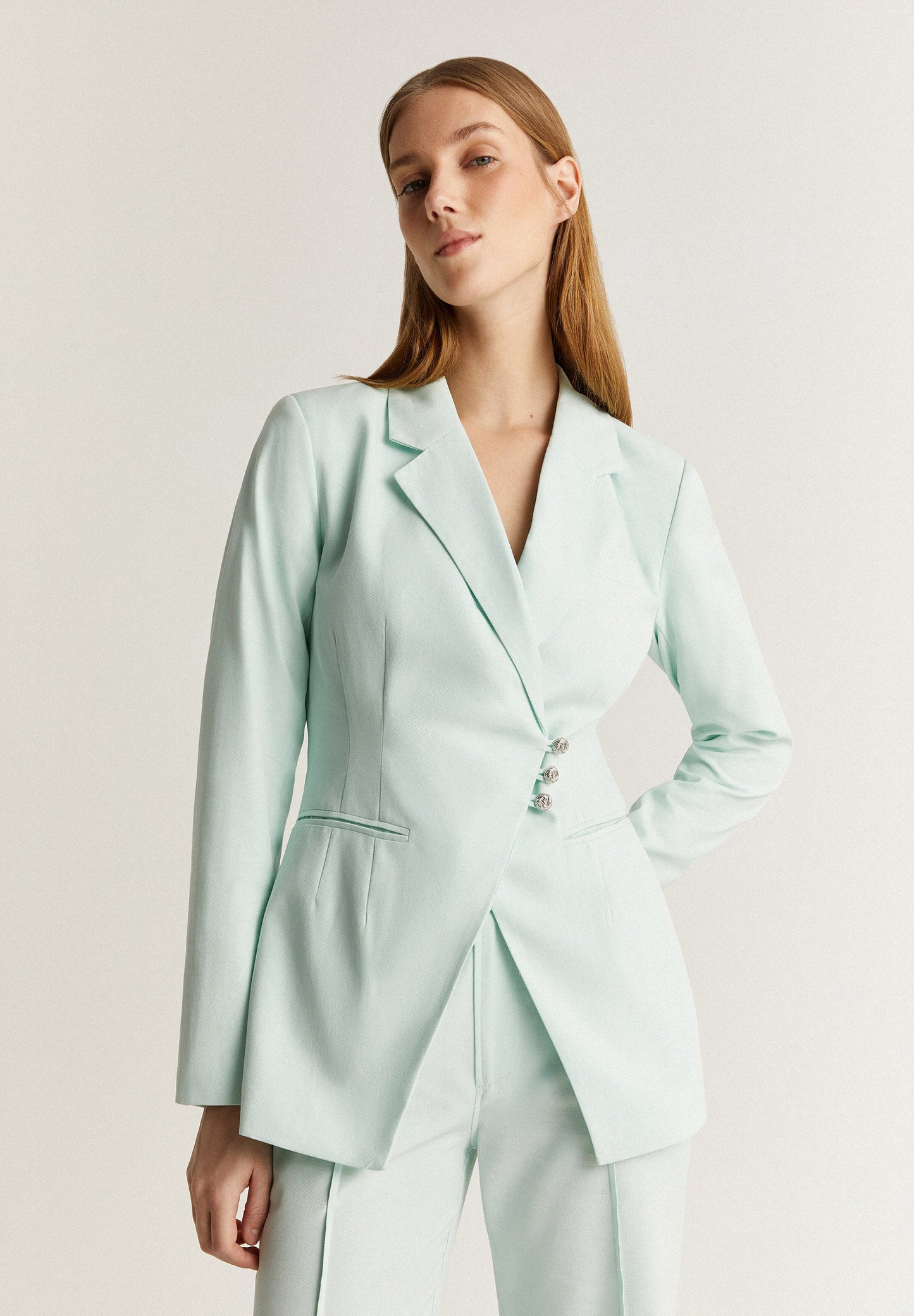 DOUBLE-BREASTED BLAZER WITH ZIP DETAIL