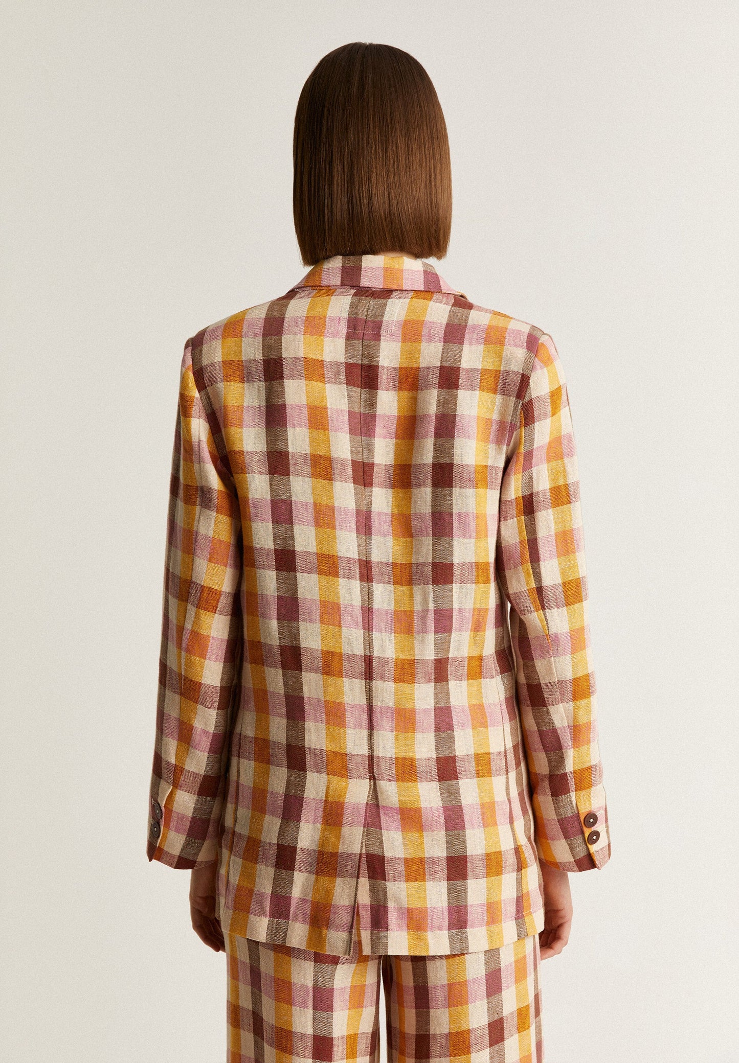 GINGHAM LINEN BLAZER