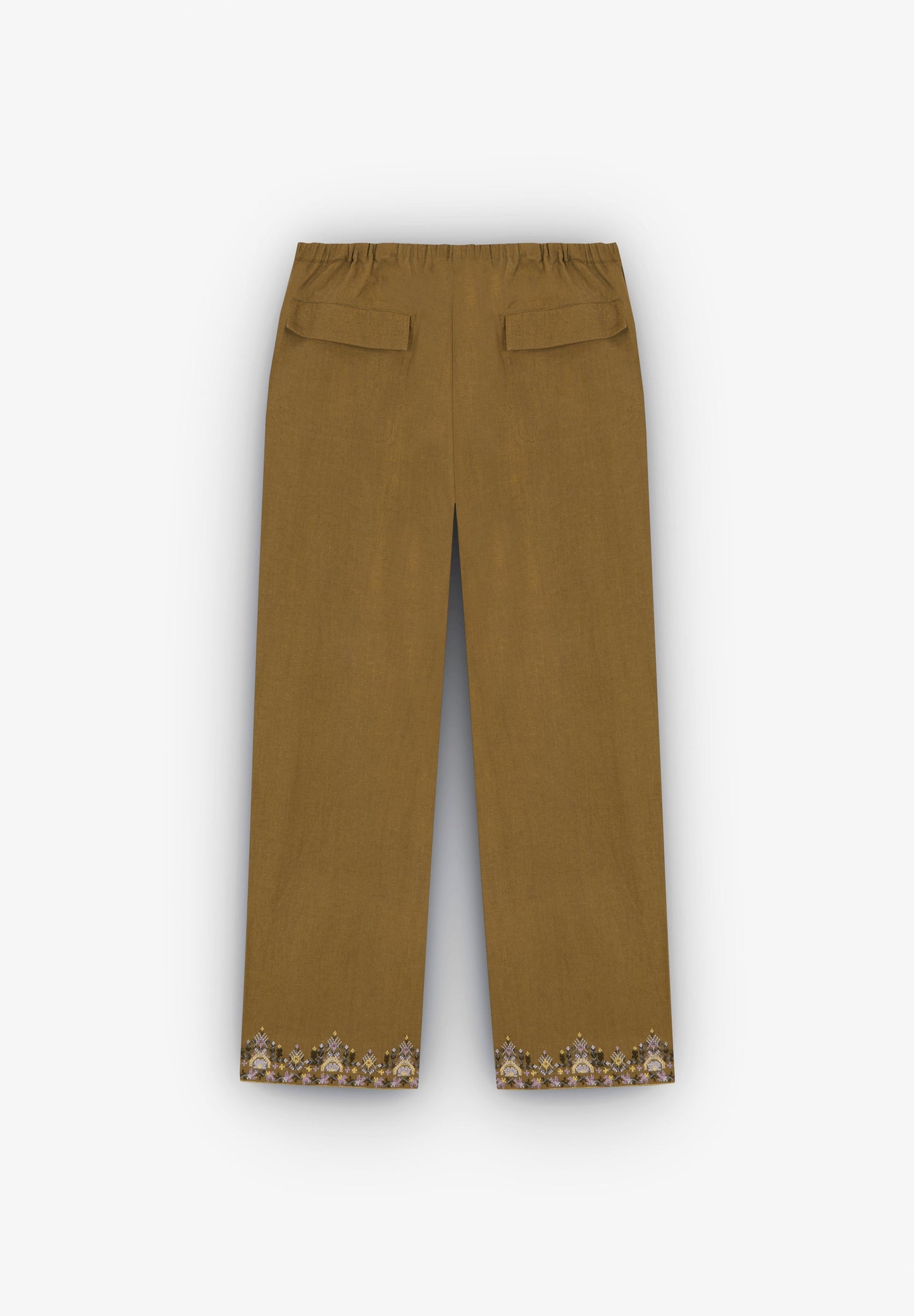TROUSERS WITH ETHNIC EMBROIDERY DETAIL