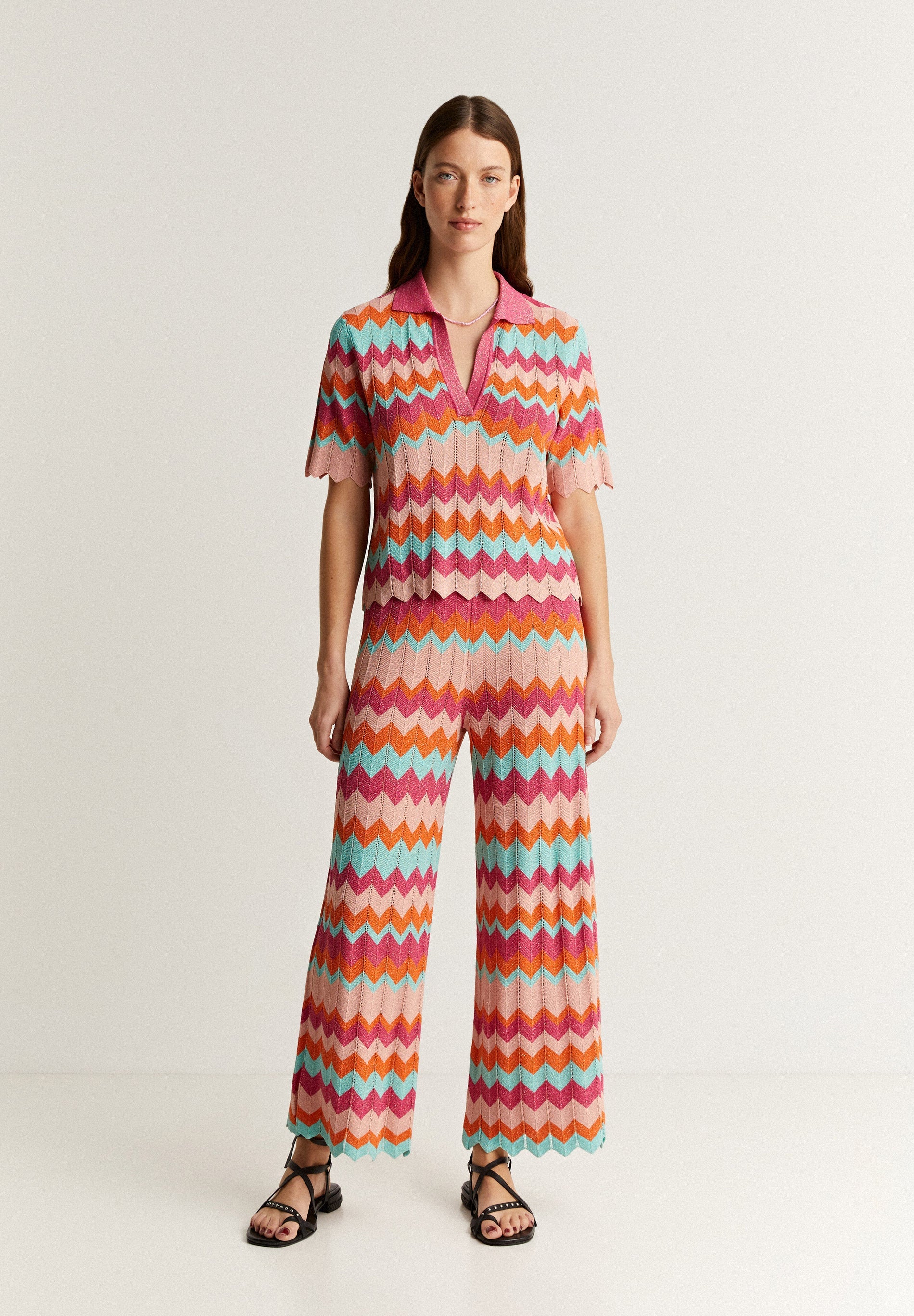 LUREX ZIGZAG KNIT TROUSERS