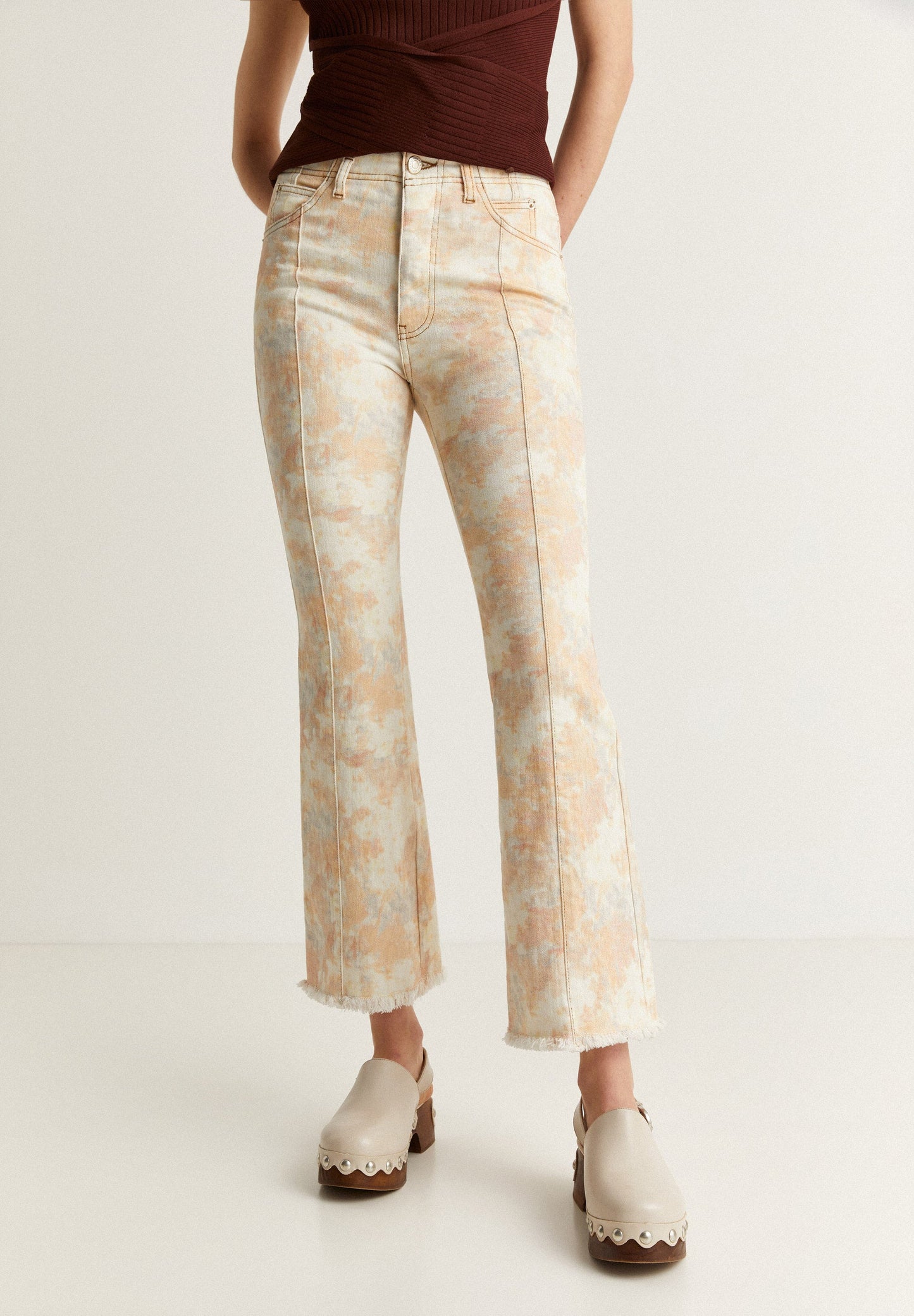 ANKLE FLARE TIE-DYE JEANS