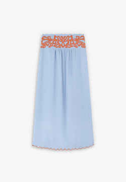 SKIRT WITH EMBROIDERED WAIST DETAIL