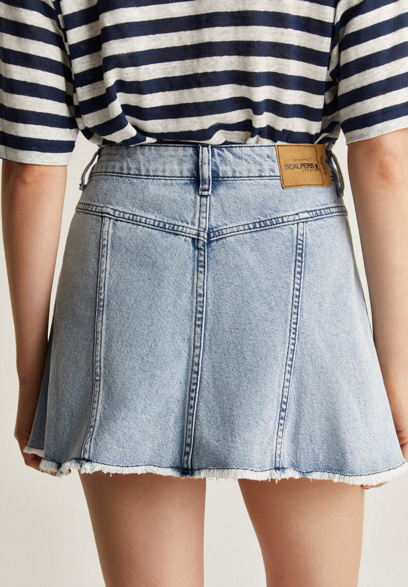 DENIM MINI SKIRT WITH FADED EFFECT