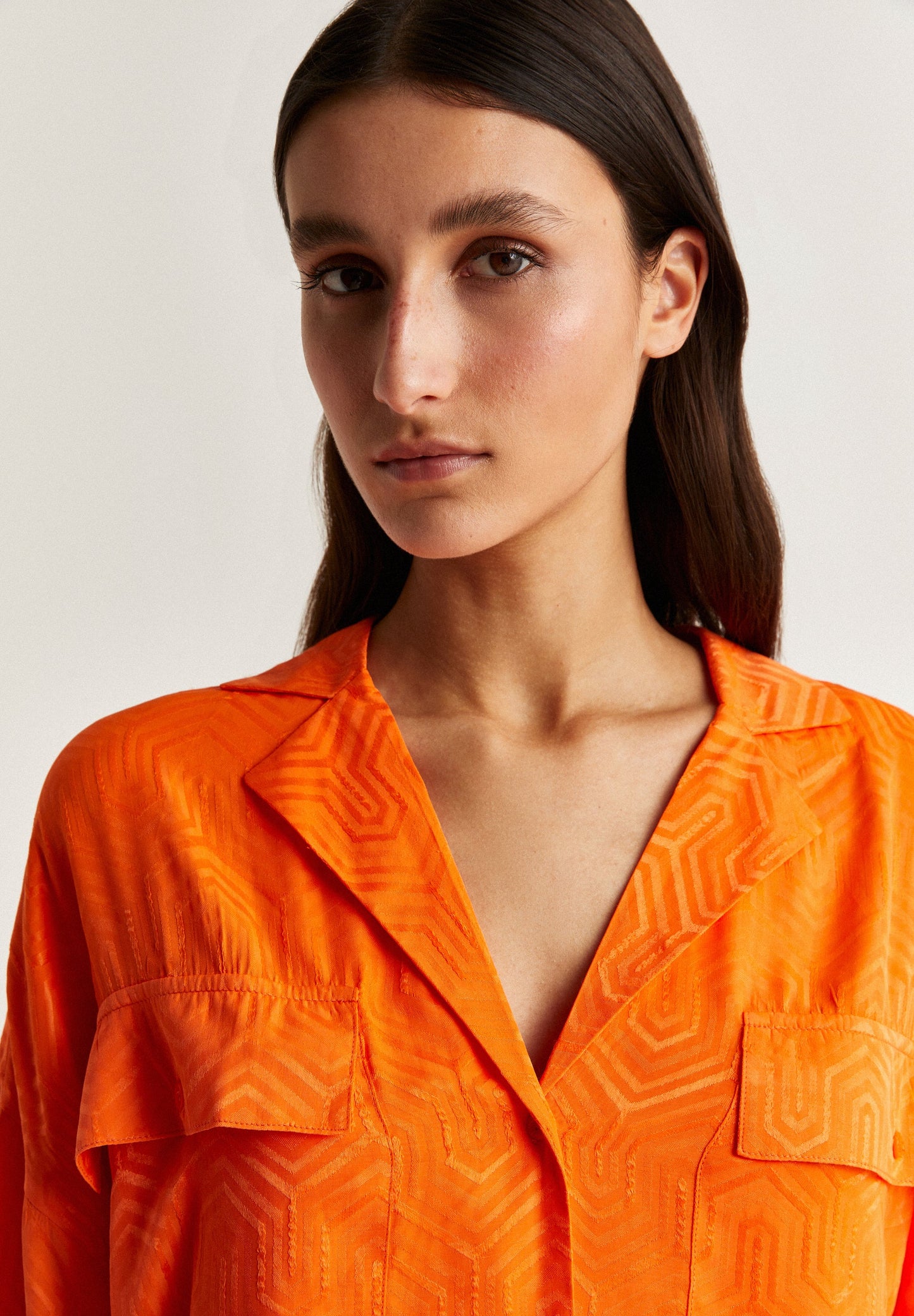 PYJAMA SHIRT WITH GEOMETRIC DETAILS