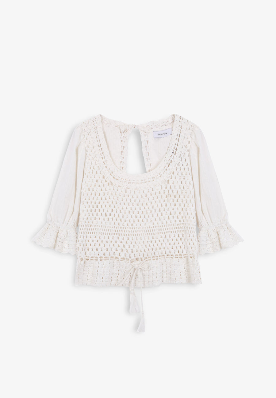 BLOUSE WITH CROCHET DETAILS