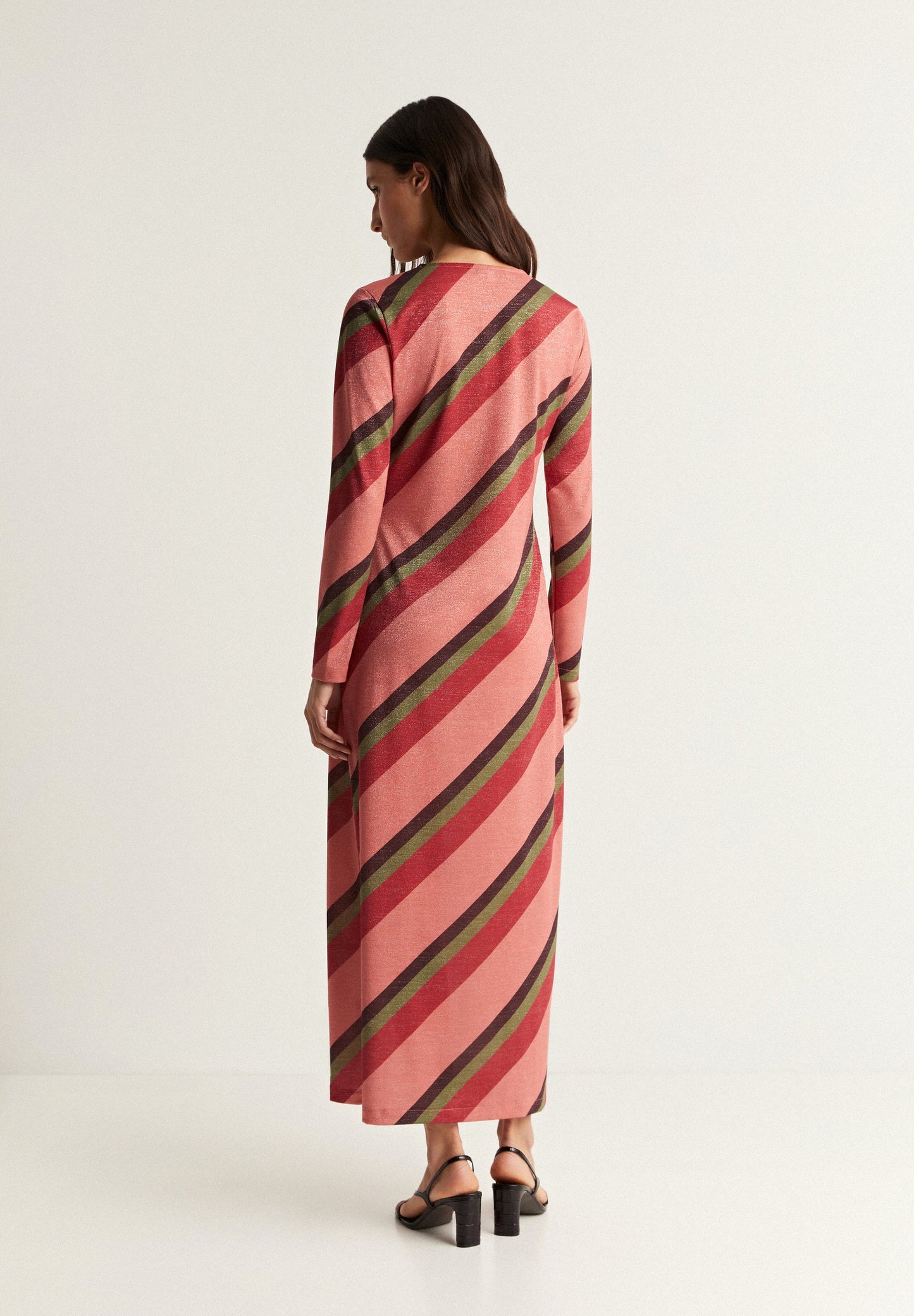 CONTRAST STRIPED LUREX DRESS