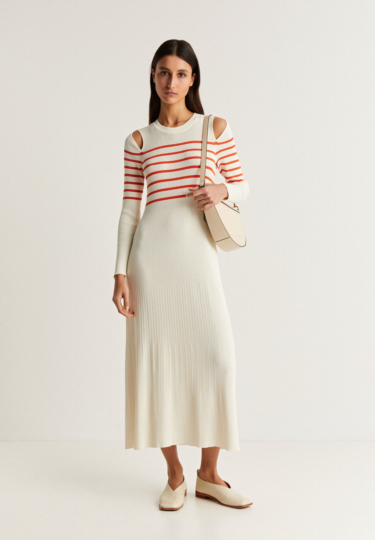 RIBBED KNIT DRESS WITH SLITS
