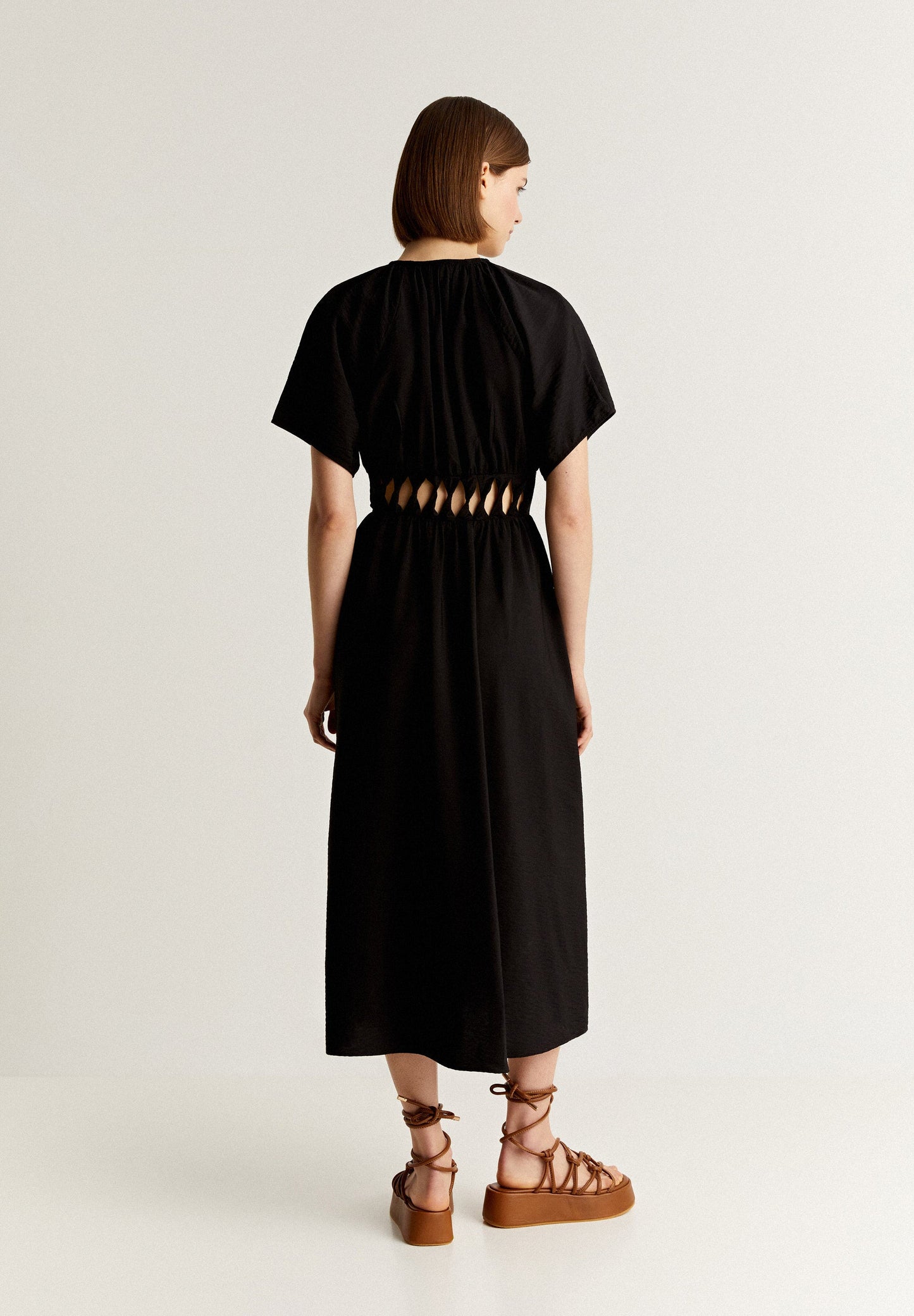 MIDI DRESS WITH WAIST OPENING