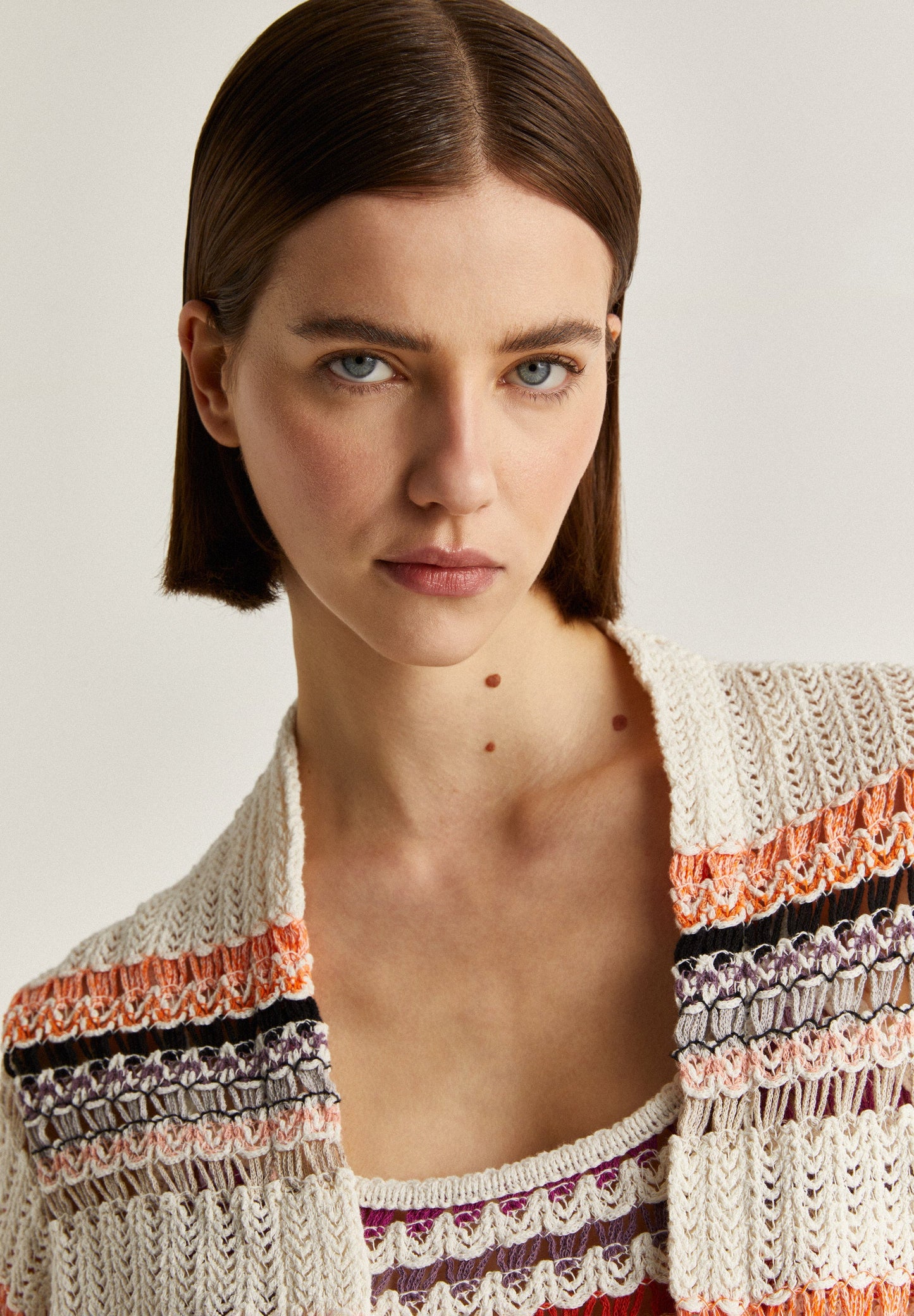 MULTICOLOURED CROCHET CARDIGAN