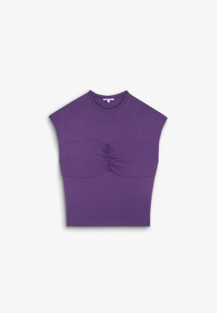 RUCHED FRONT T-SHIRT