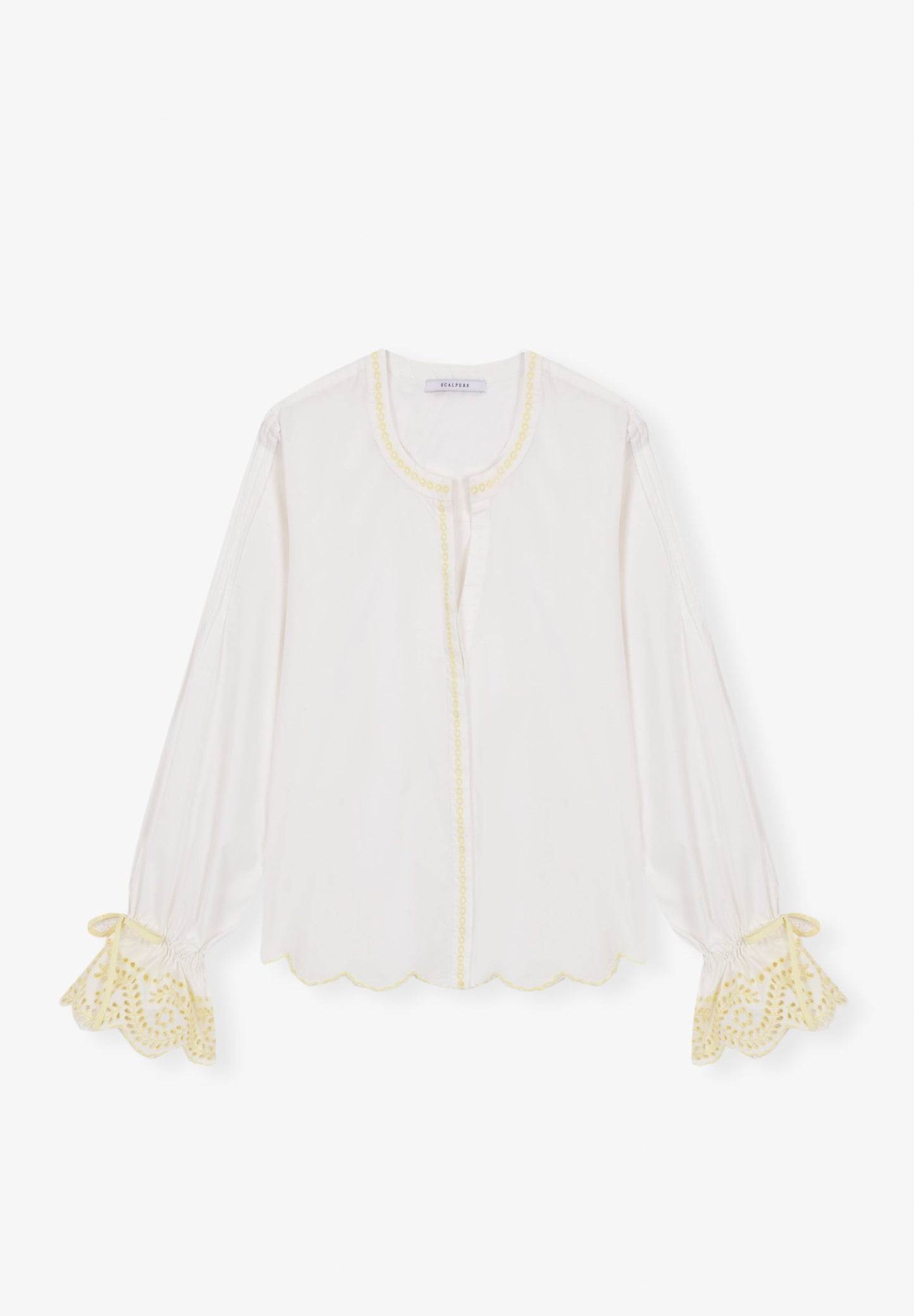 BLOUSE WITH EMBROIDERED TRIM DETAIL