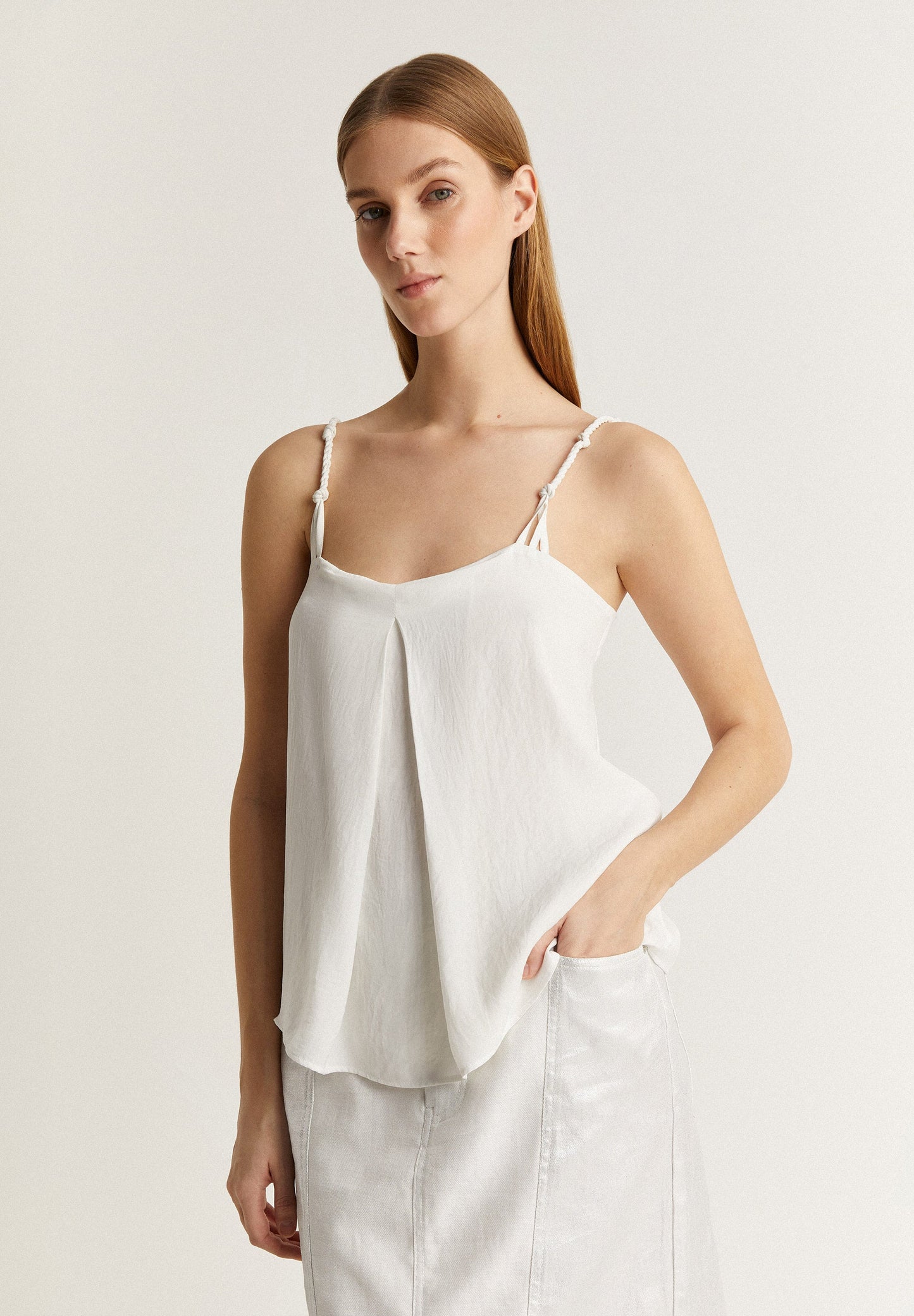 SATIN TOP WITH STRAPS