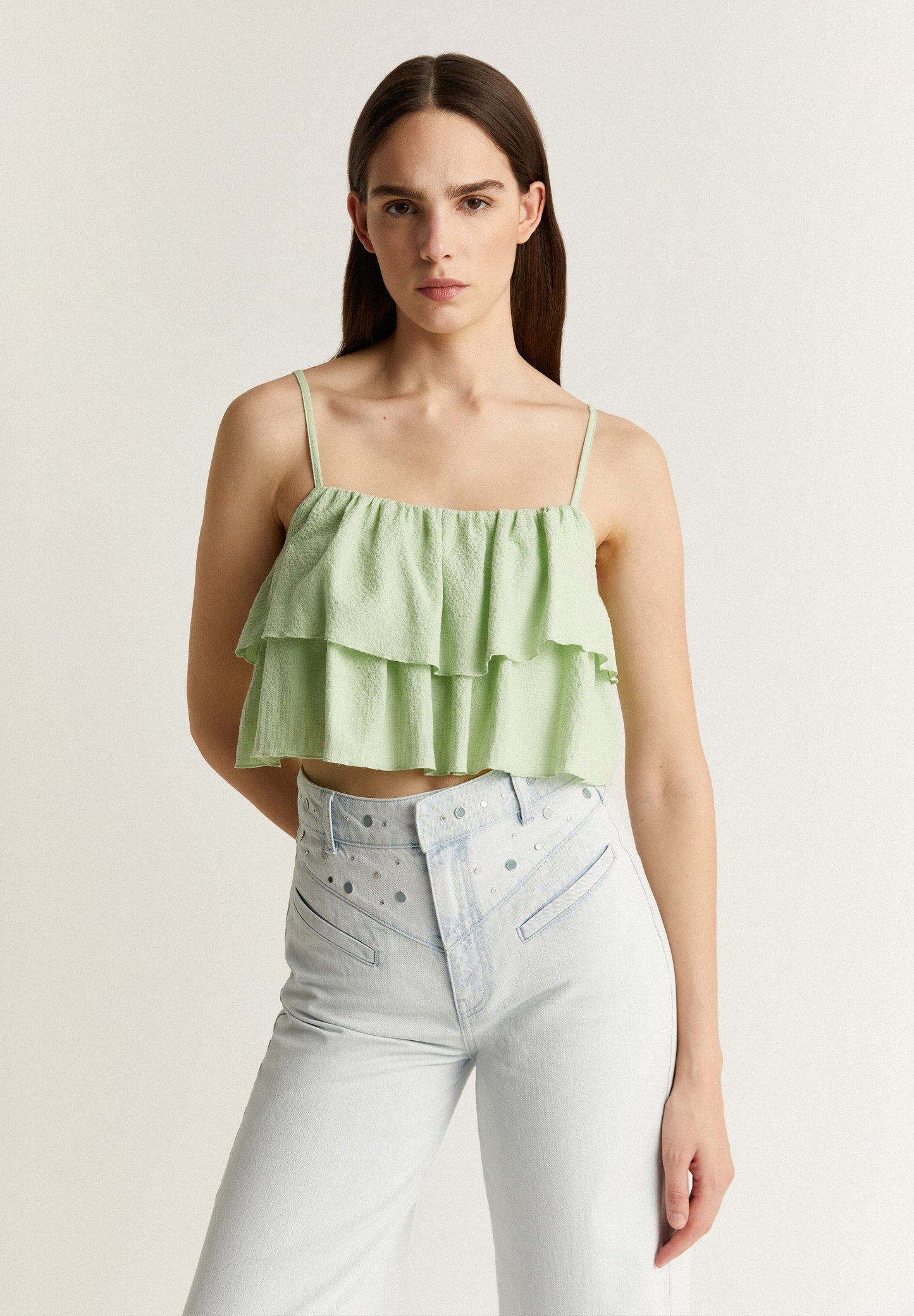 CROP TOP WITH RUFFLES
