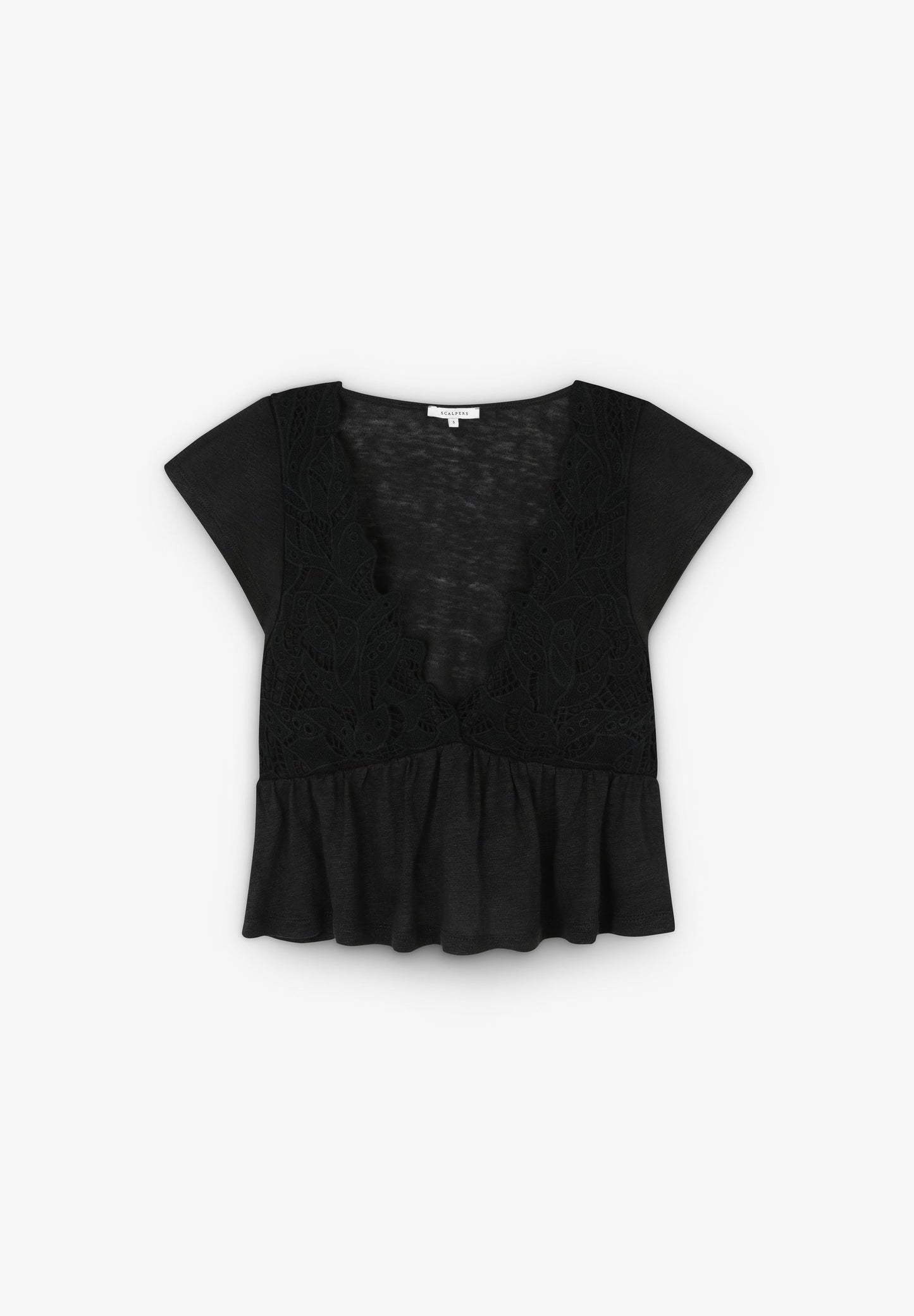 RUSTIC T-SHIRT WITH LACE FRONT