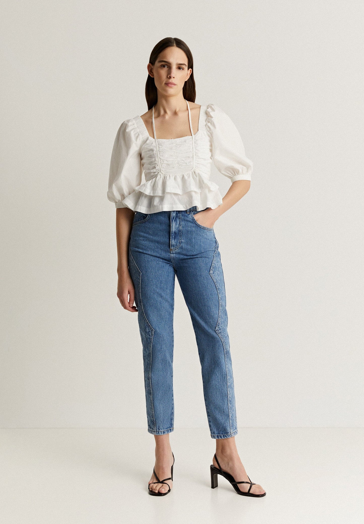 POPLIN TOP WITH OPENINGS