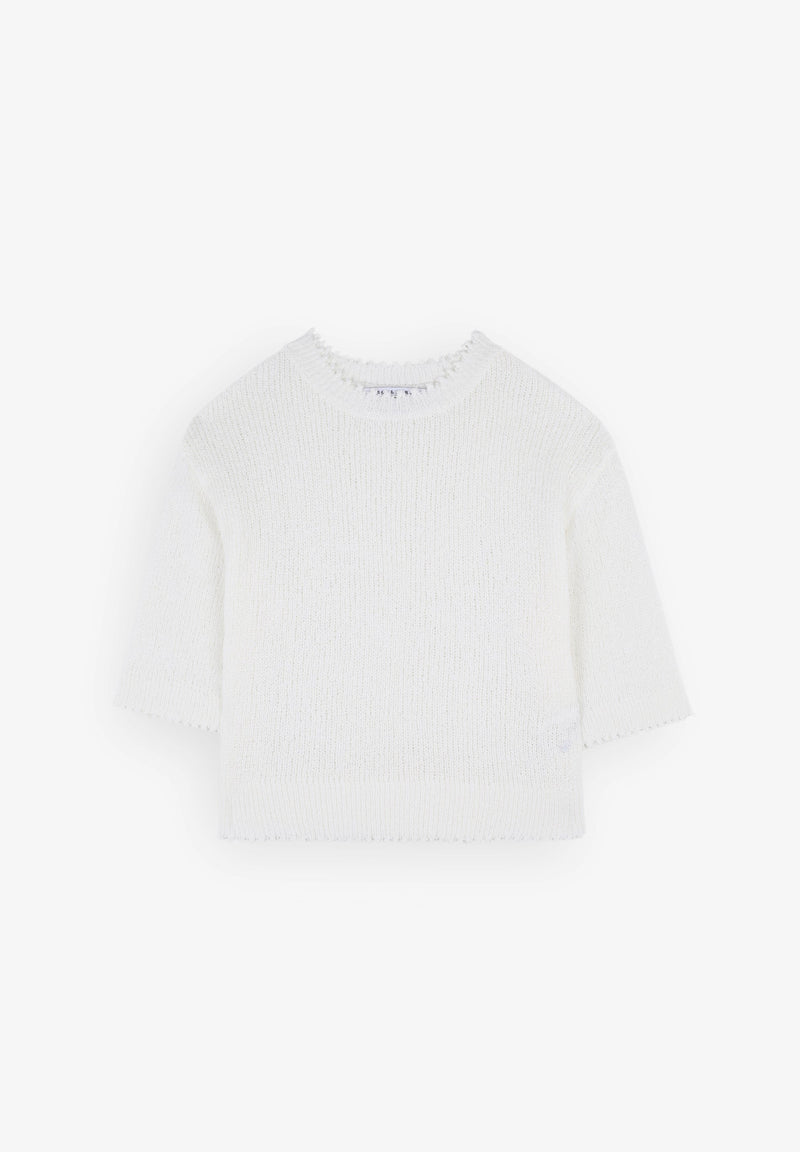 CROPPED SWEATER WITH DETAILED FINISH