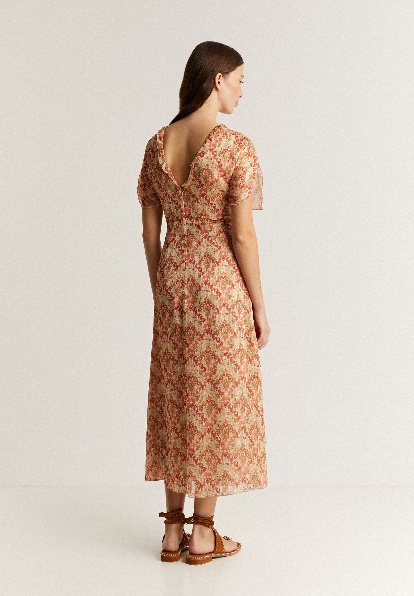 FRONT GATHERED MIDI DRESS