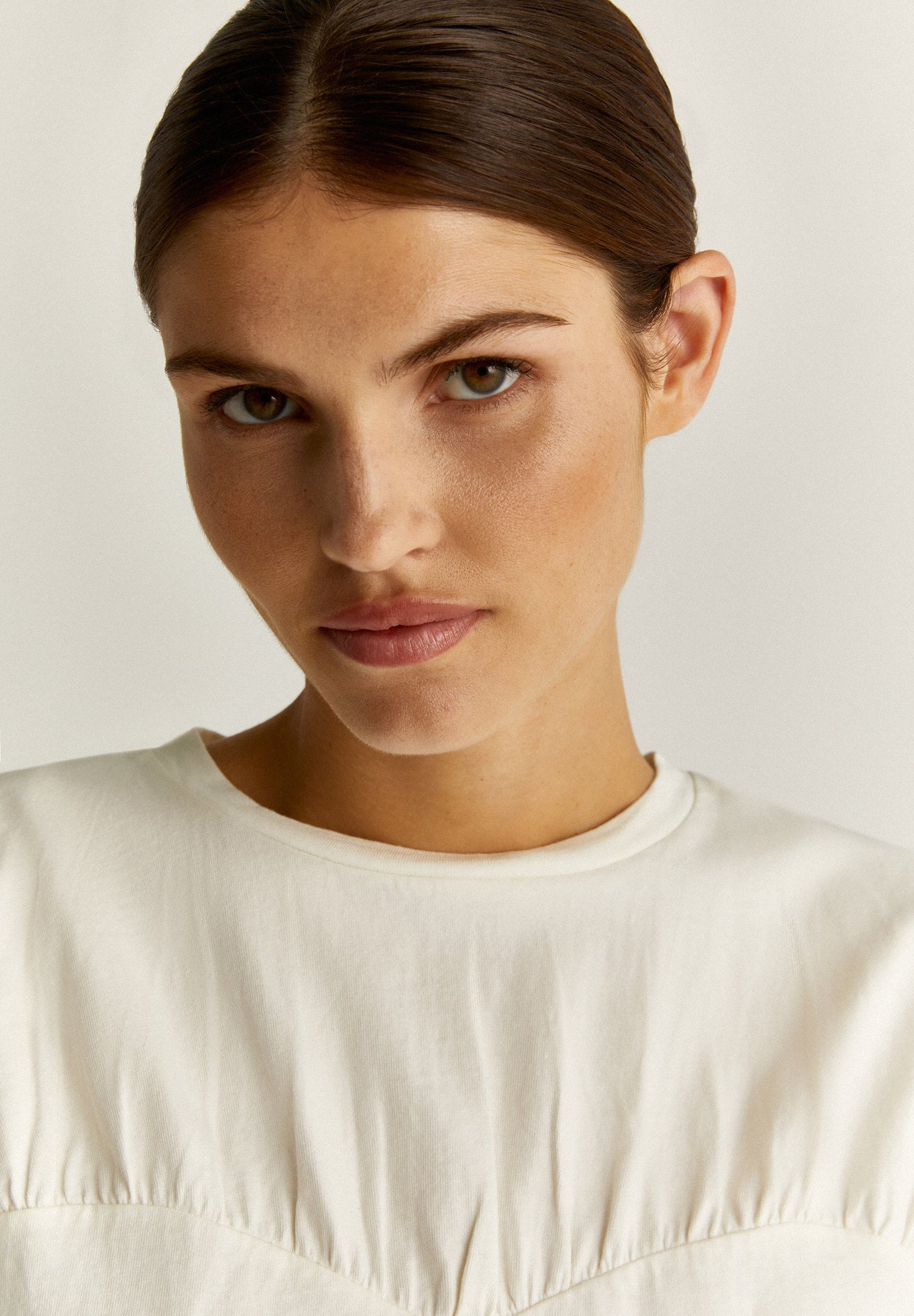 T-SHIRT WITH GATHERED CHEST