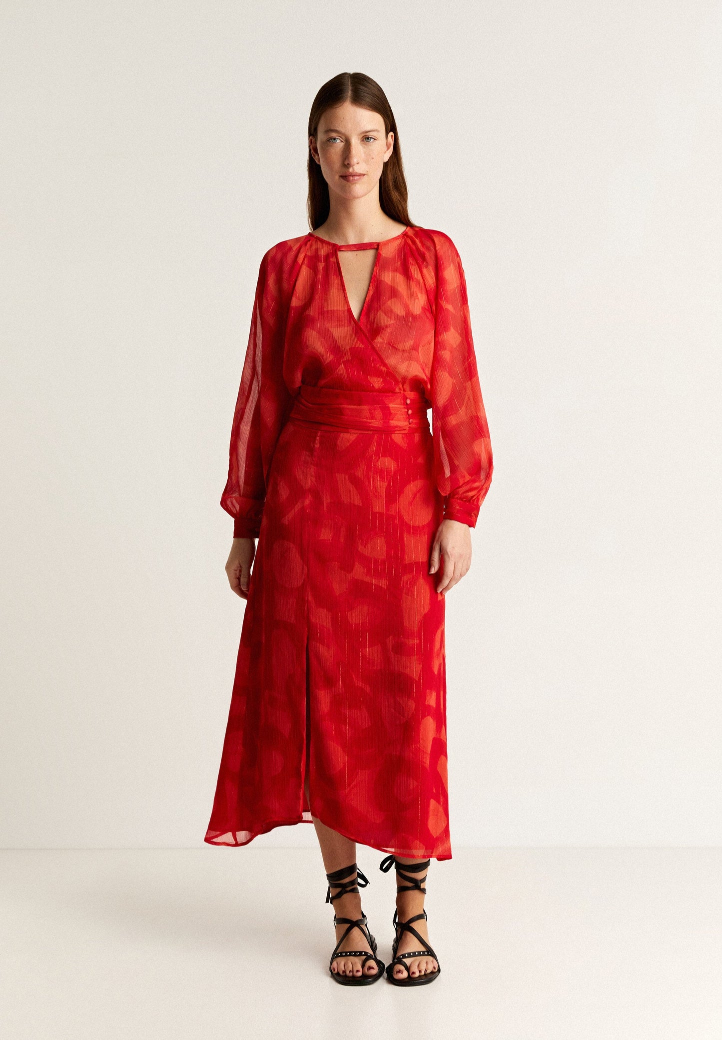 BLOUSE WITH SLIT AND LUREX