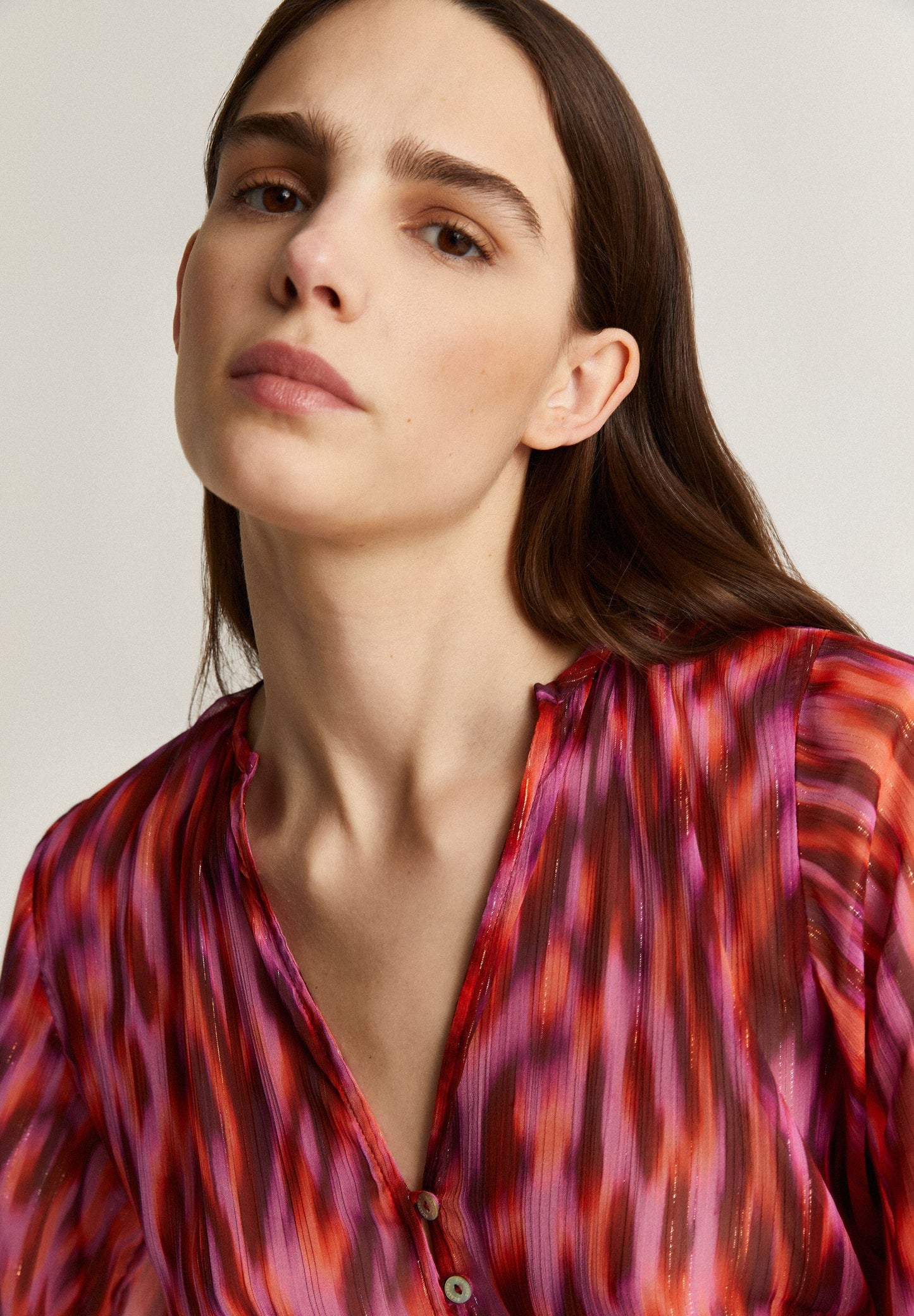 PRINTED BLOUSE WITH LUREX