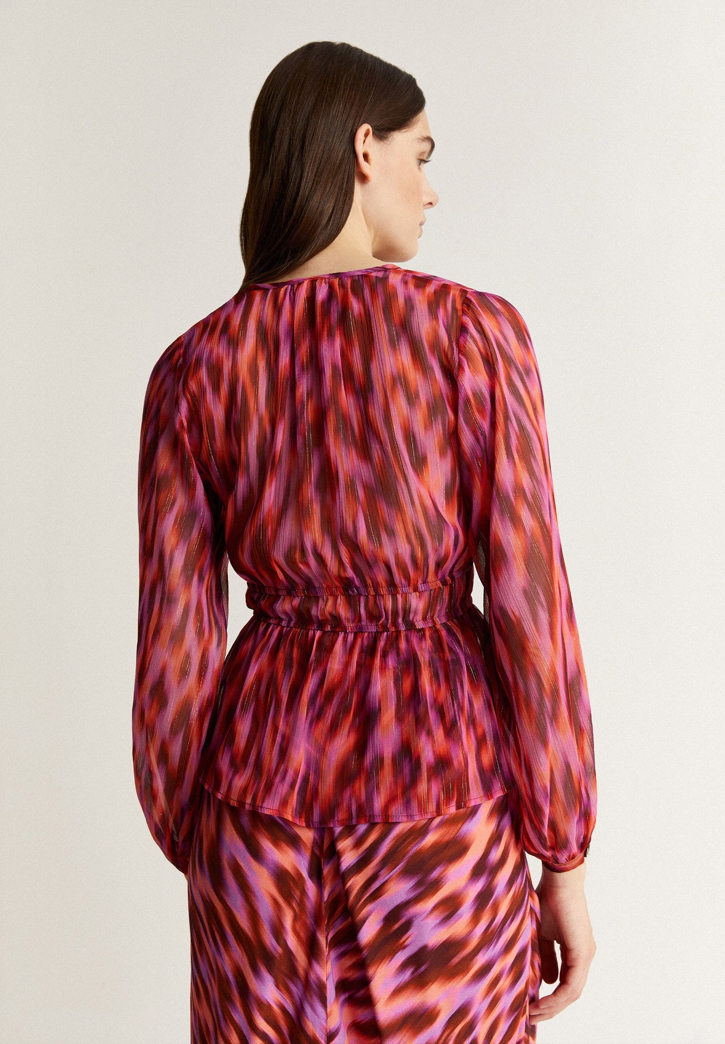 PRINTED BLOUSE WITH LUREX