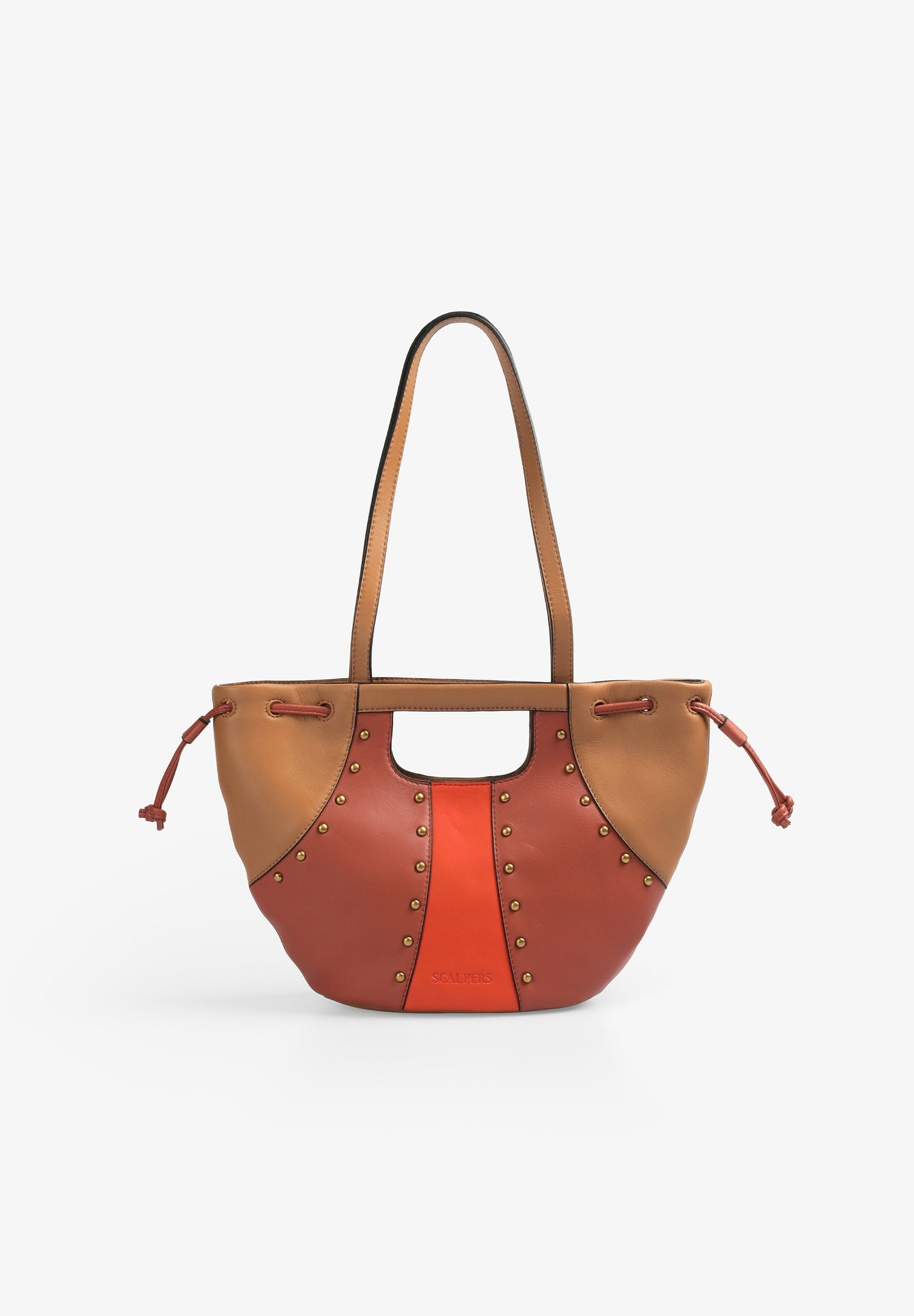 THREE-COLOURED LEATHER SHOULDER BAG