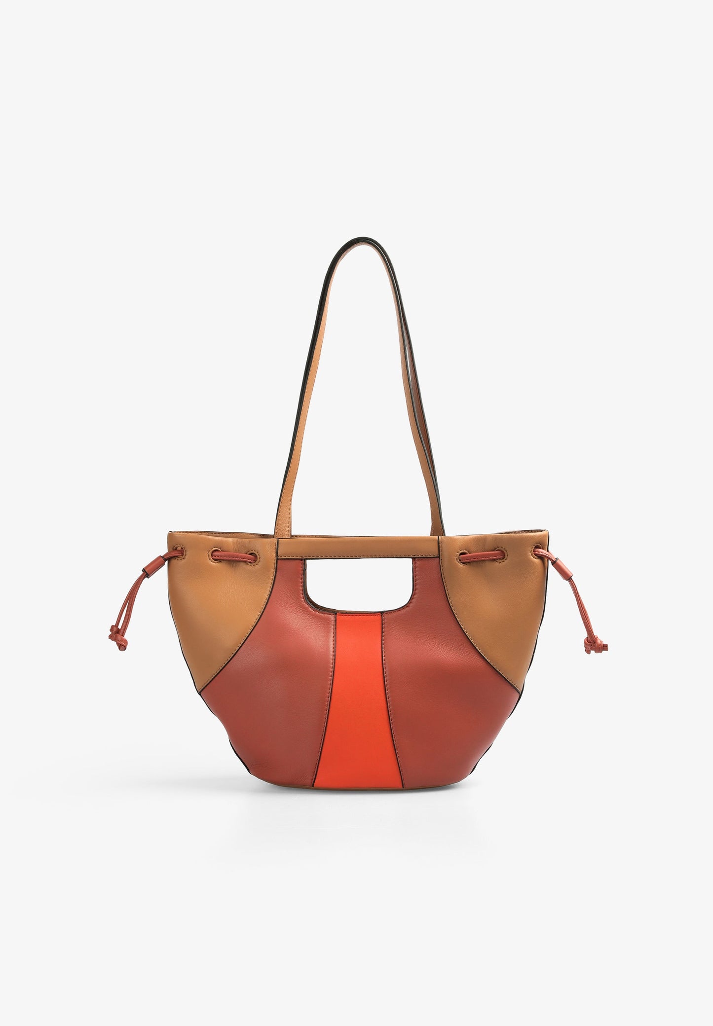 THREE-COLOURED LEATHER SHOULDER BAG