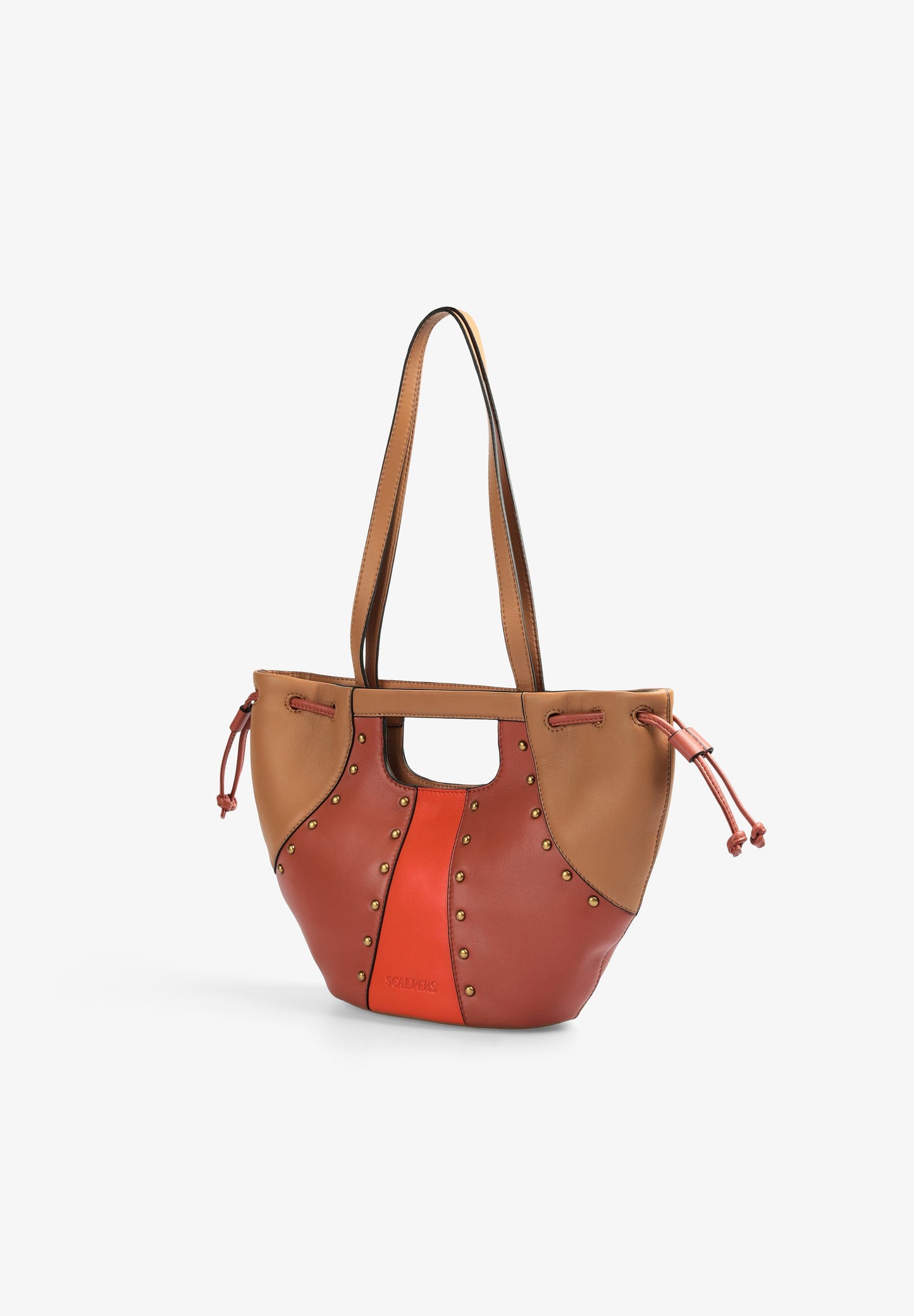 THREE-COLOURED LEATHER SHOULDER BAG